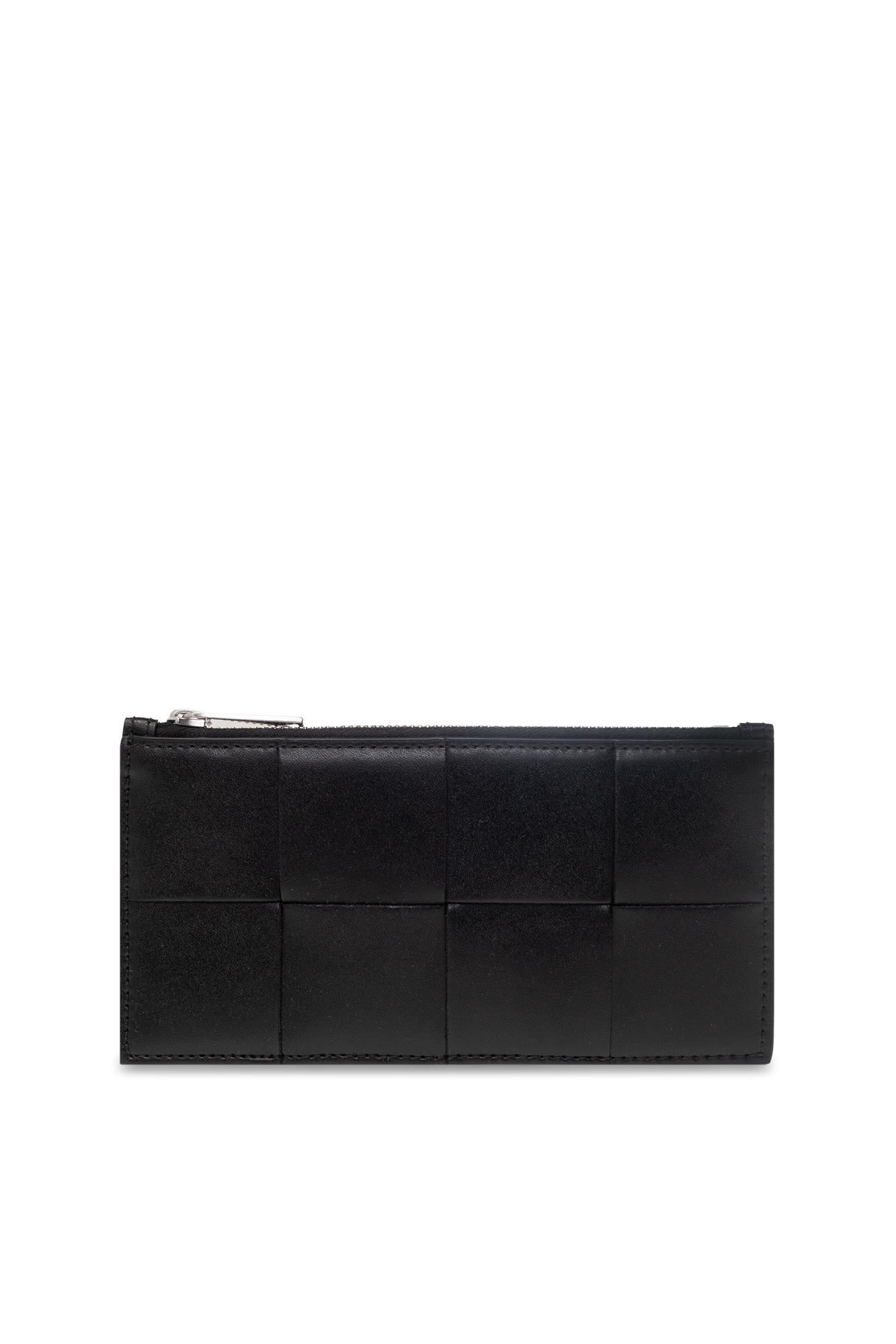 Bottega Veneta Leather Card Case In Black