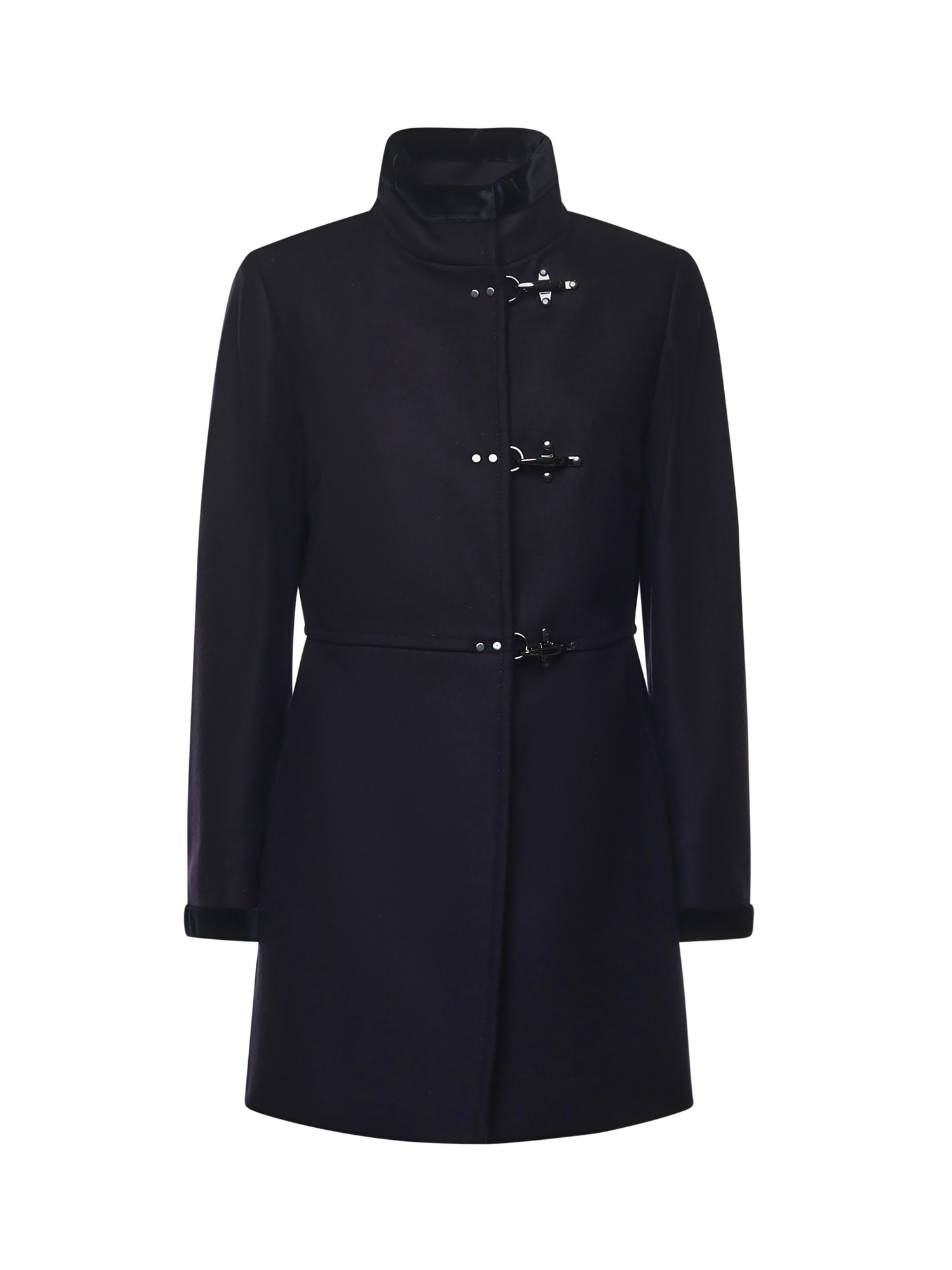 Fay Toggle-fastening Single-breasted Coat In Blue