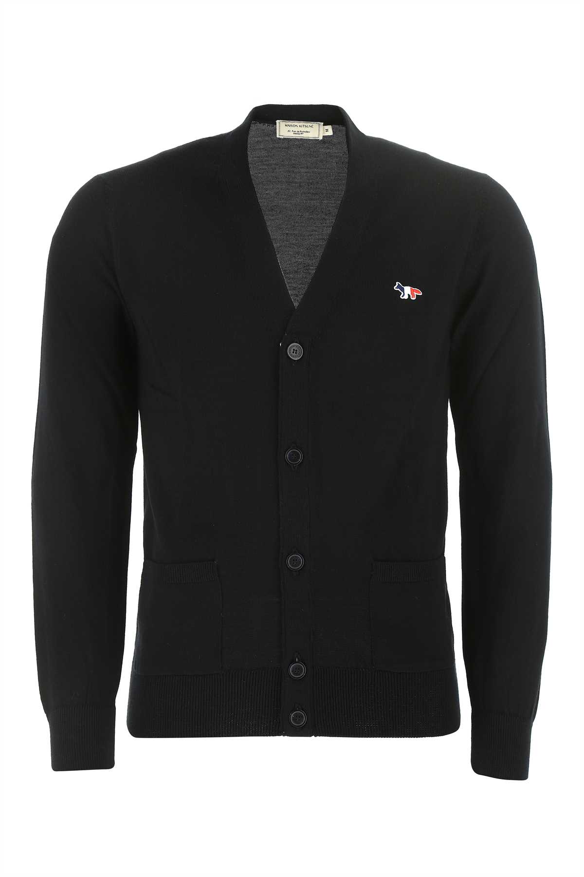 Maison Kitsuné Black Wool Cardigan