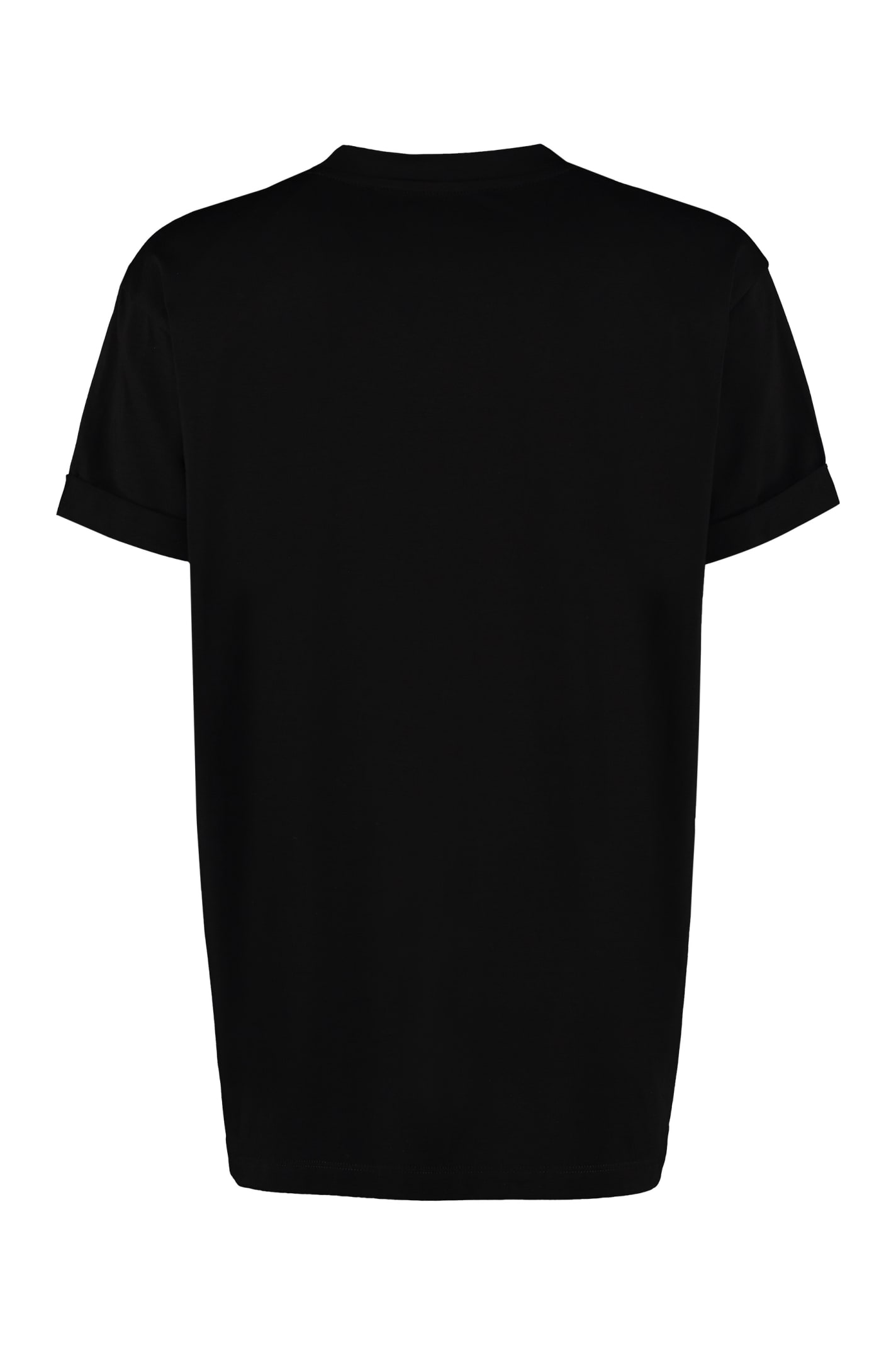 Shop Stella Mccartney Embroidered Star Detail Cotton T-shirt In Black