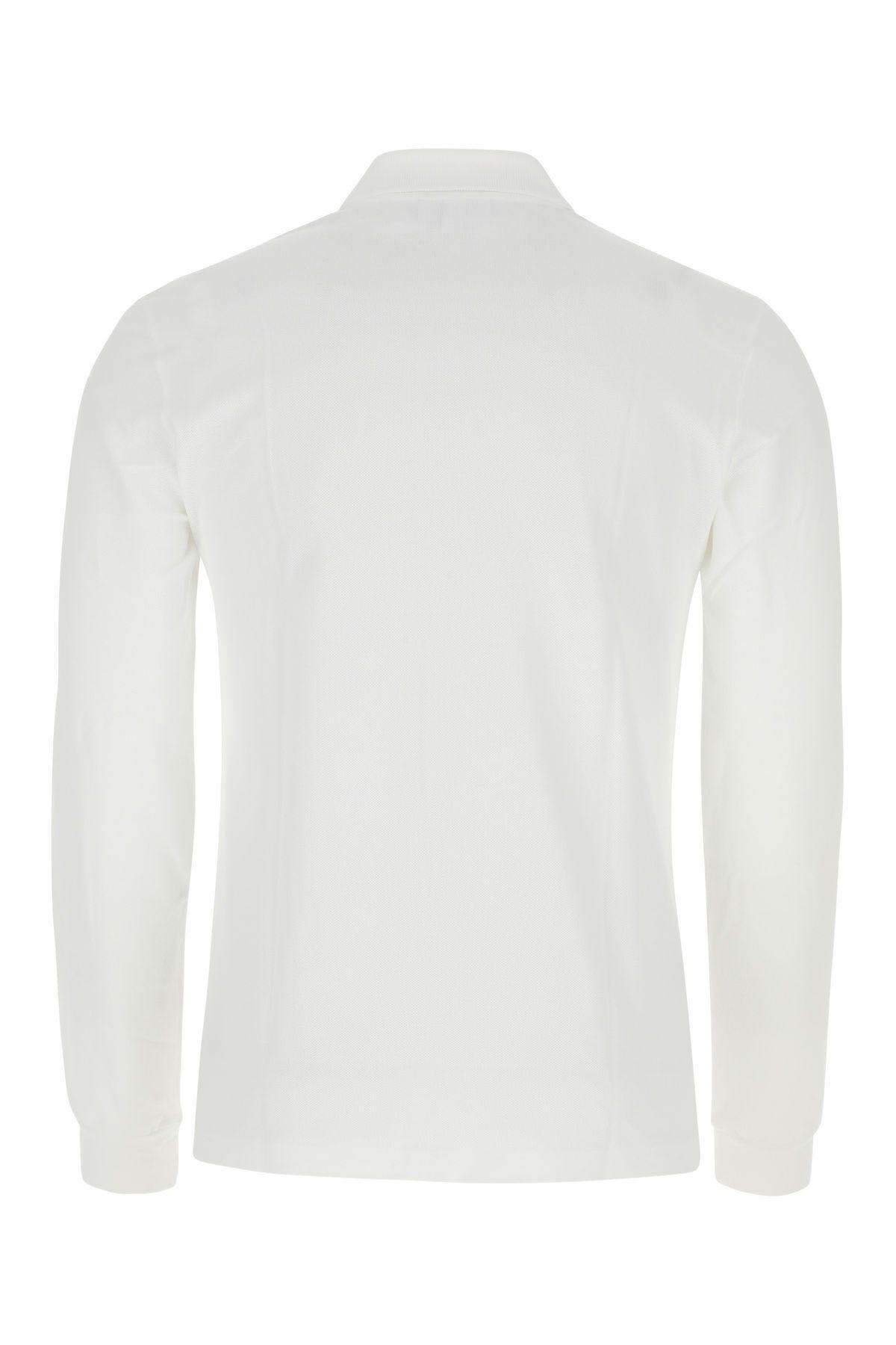 Shop Lacoste White Piquet Polo Shirt