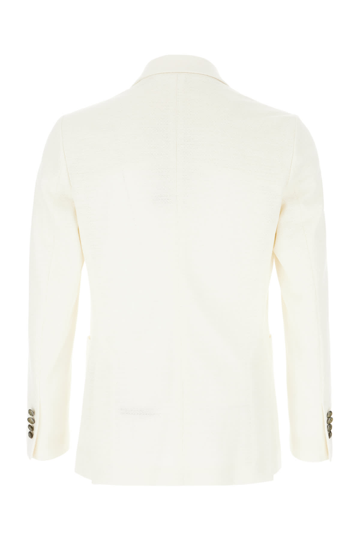 Shop Circolo 1901 Ivory Cotton Blend Blazer In 7099