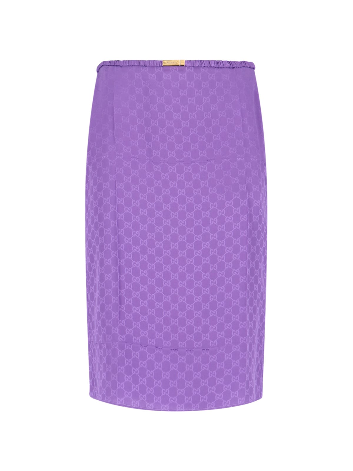 Gucci Silk Midi Skirt In Purple