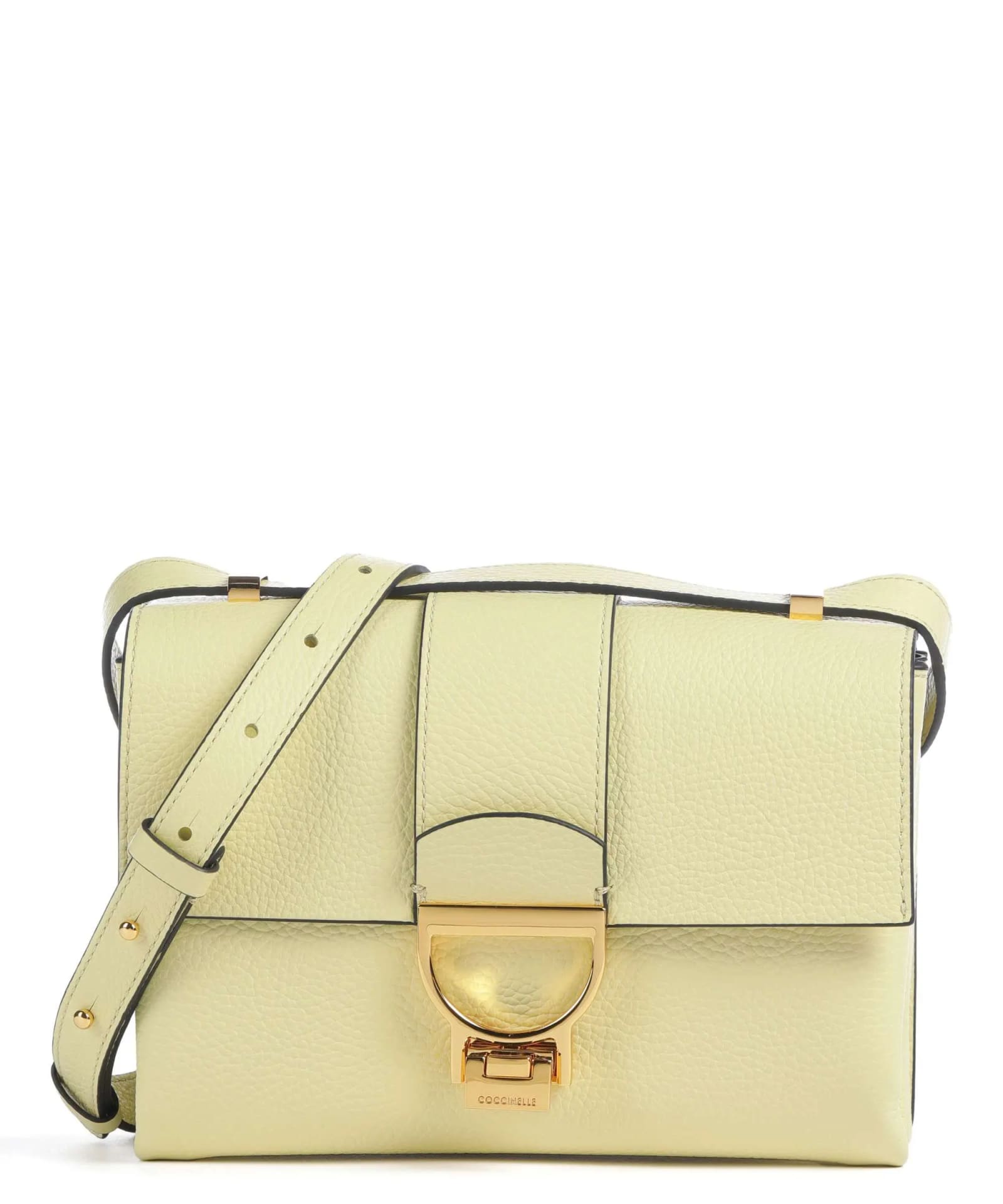 Shop Coccinelle Arlettis Leather Bag In Lime Wash