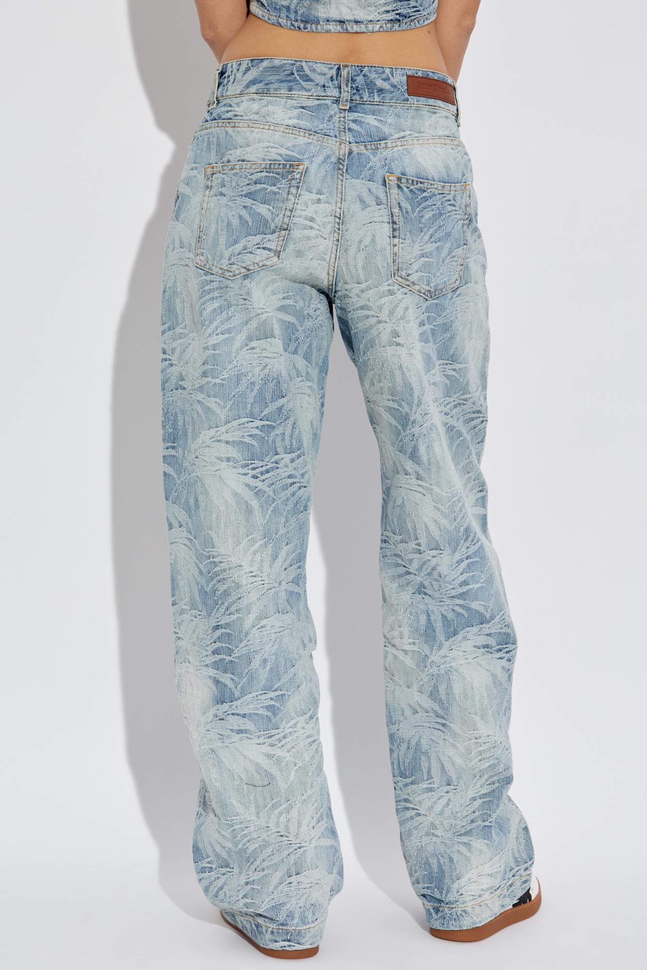 Palm Angels Belt-loop Jeans In Blue