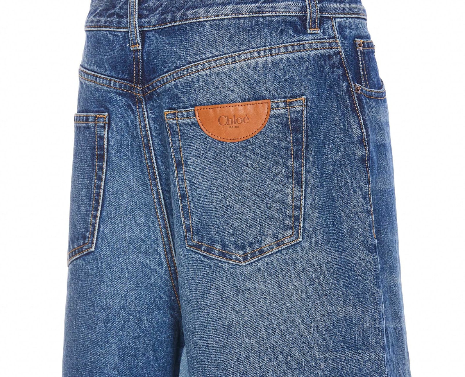 Chloé Patchwork Denim Bermuda Shorts