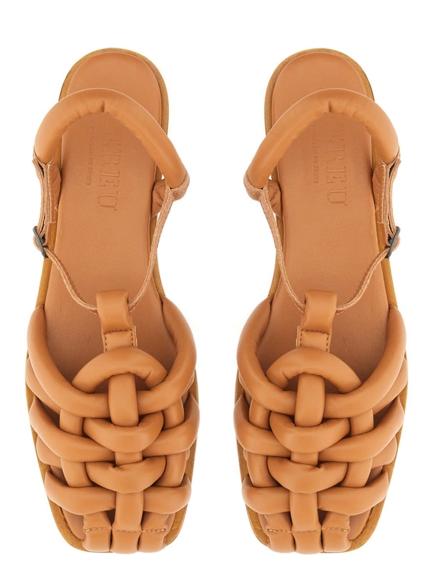 Hereu Women's Square Toe Padded Fisherman Sandal Cabersa 2 In Buff