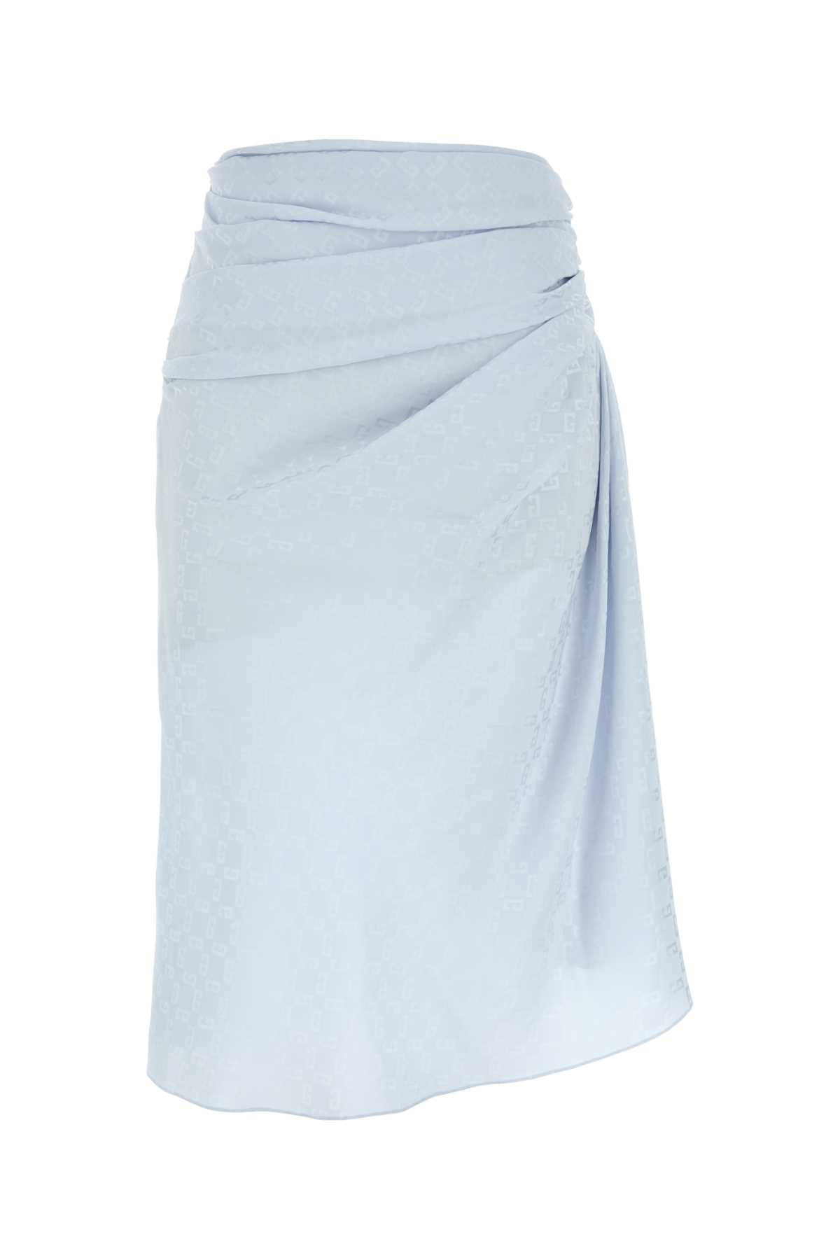 Pastel Light Blue Silk Skirt