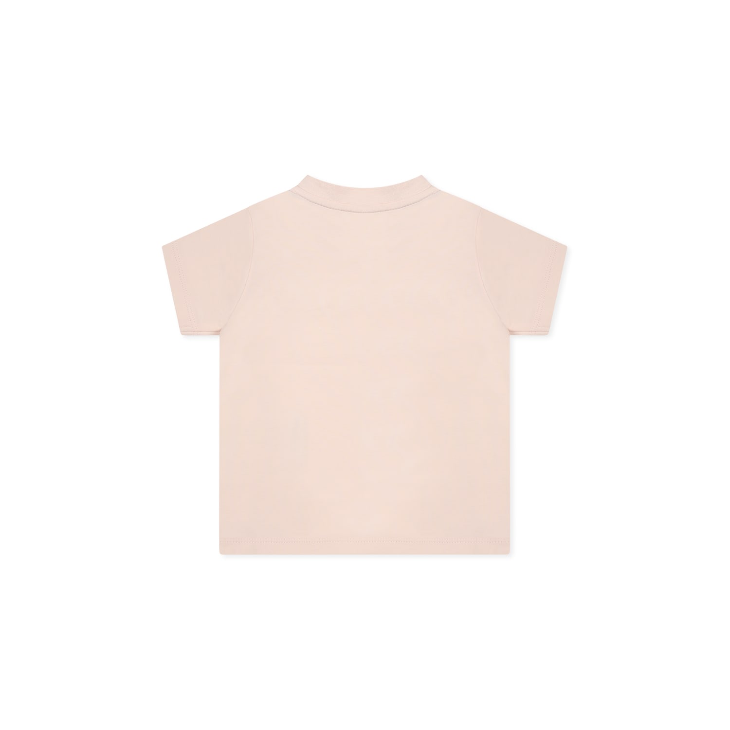 MONCLER PINK T-SHIRT FOR BABY GIRL WITH LOGO