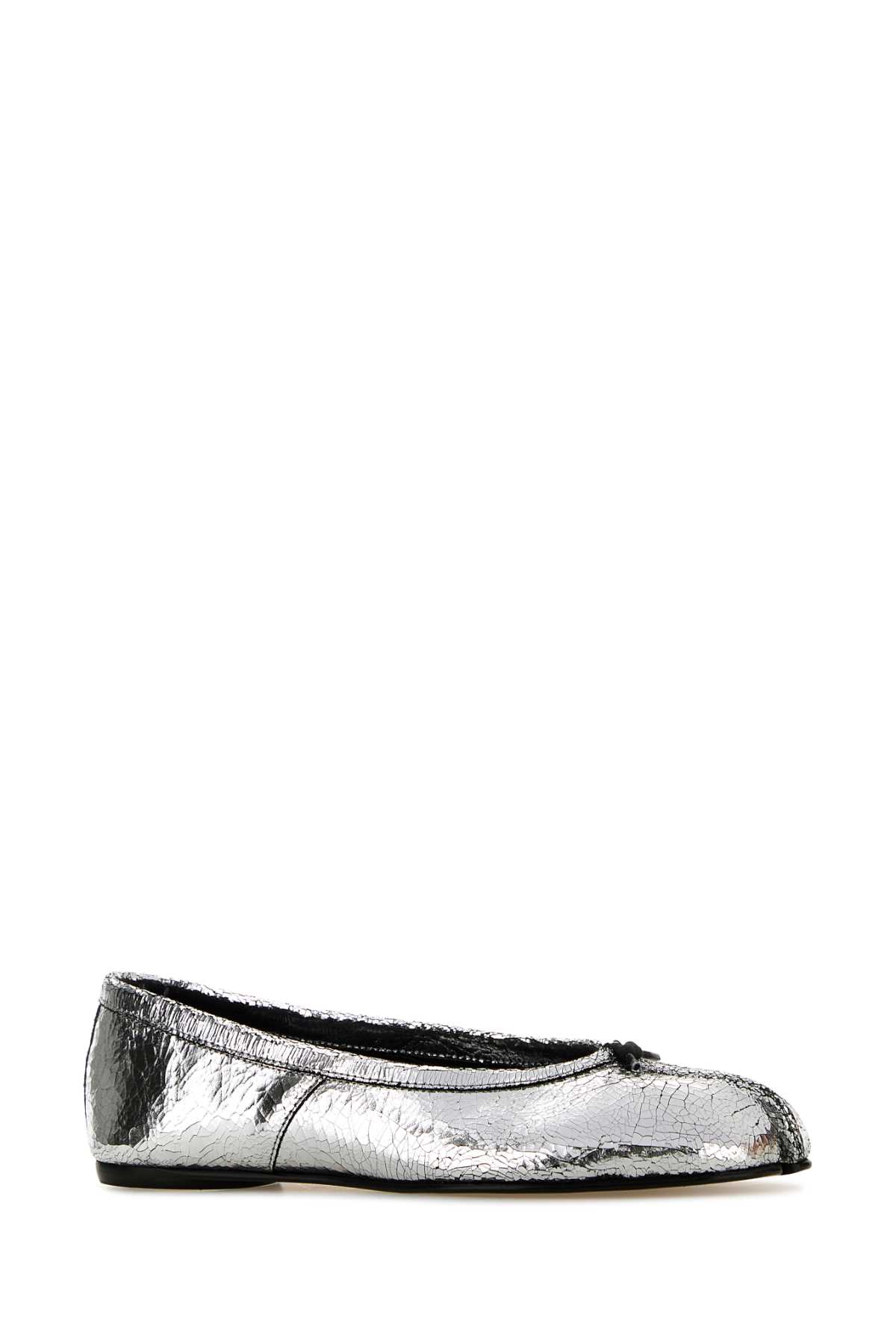 MAISON MARGIELA SILVER LEATHER TABI BALLERINAS 