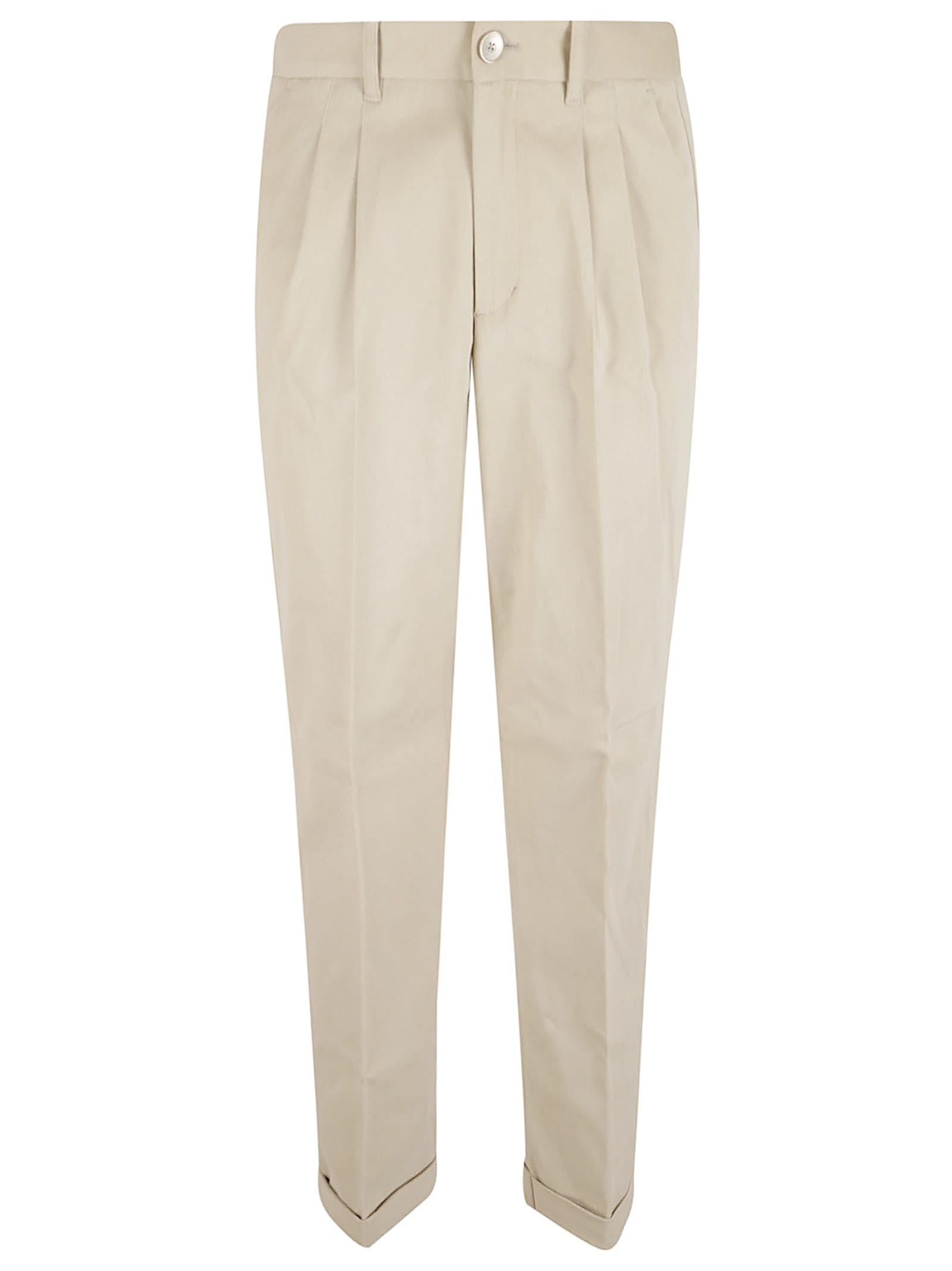 Herno Stretch Cotton Velvet Trousers In Neutral