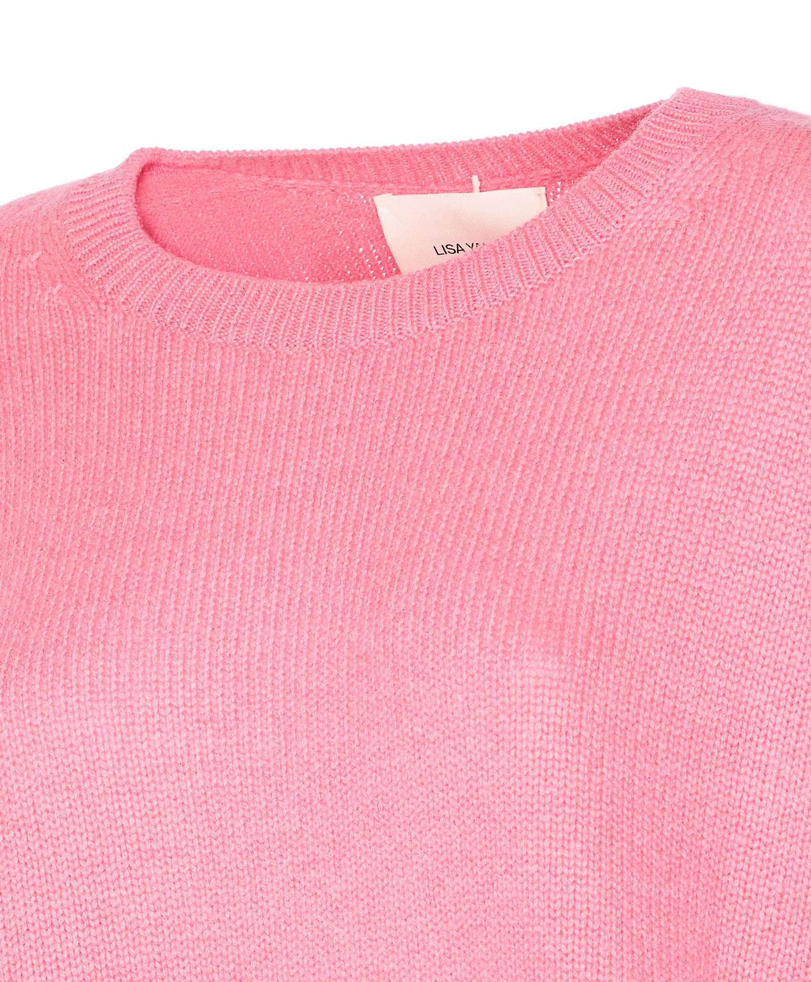 Lisa Yang Oversized Crewneck Knitwear Side Slits In Pink