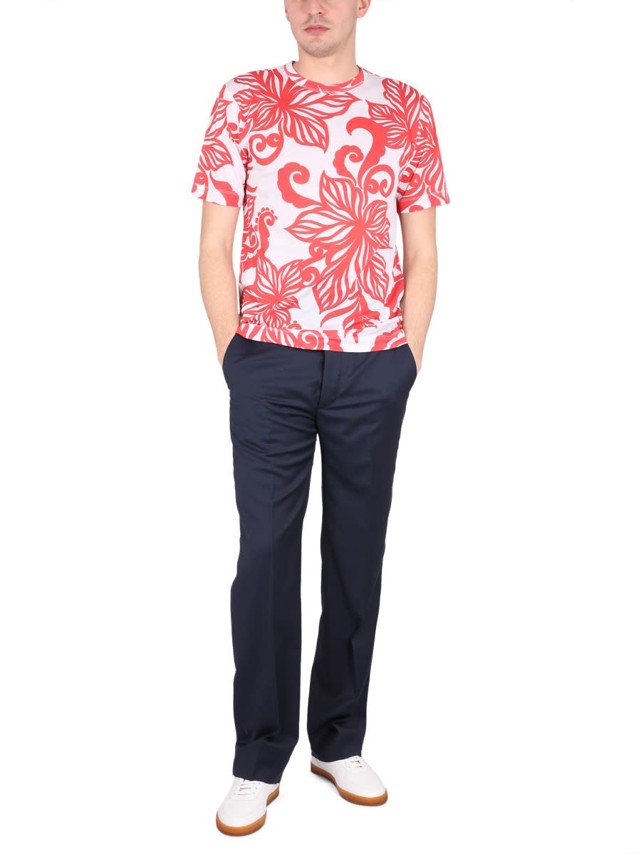 Dries Van Noten Neutral Floral Print Short Sleeved Shirt - Men's - Cotton In Orange