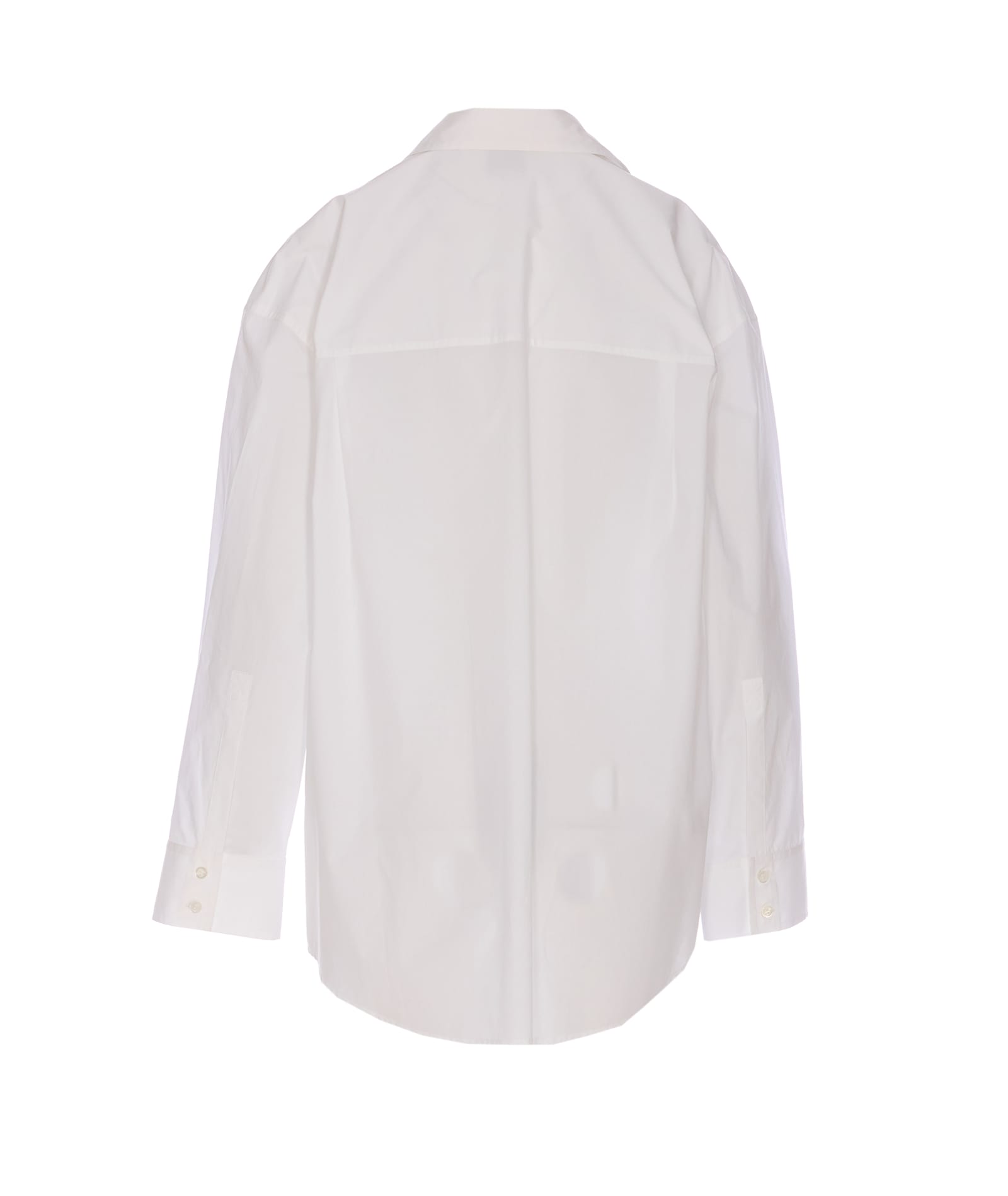 Pinko White Cotton Shirt With Classic Collar In White