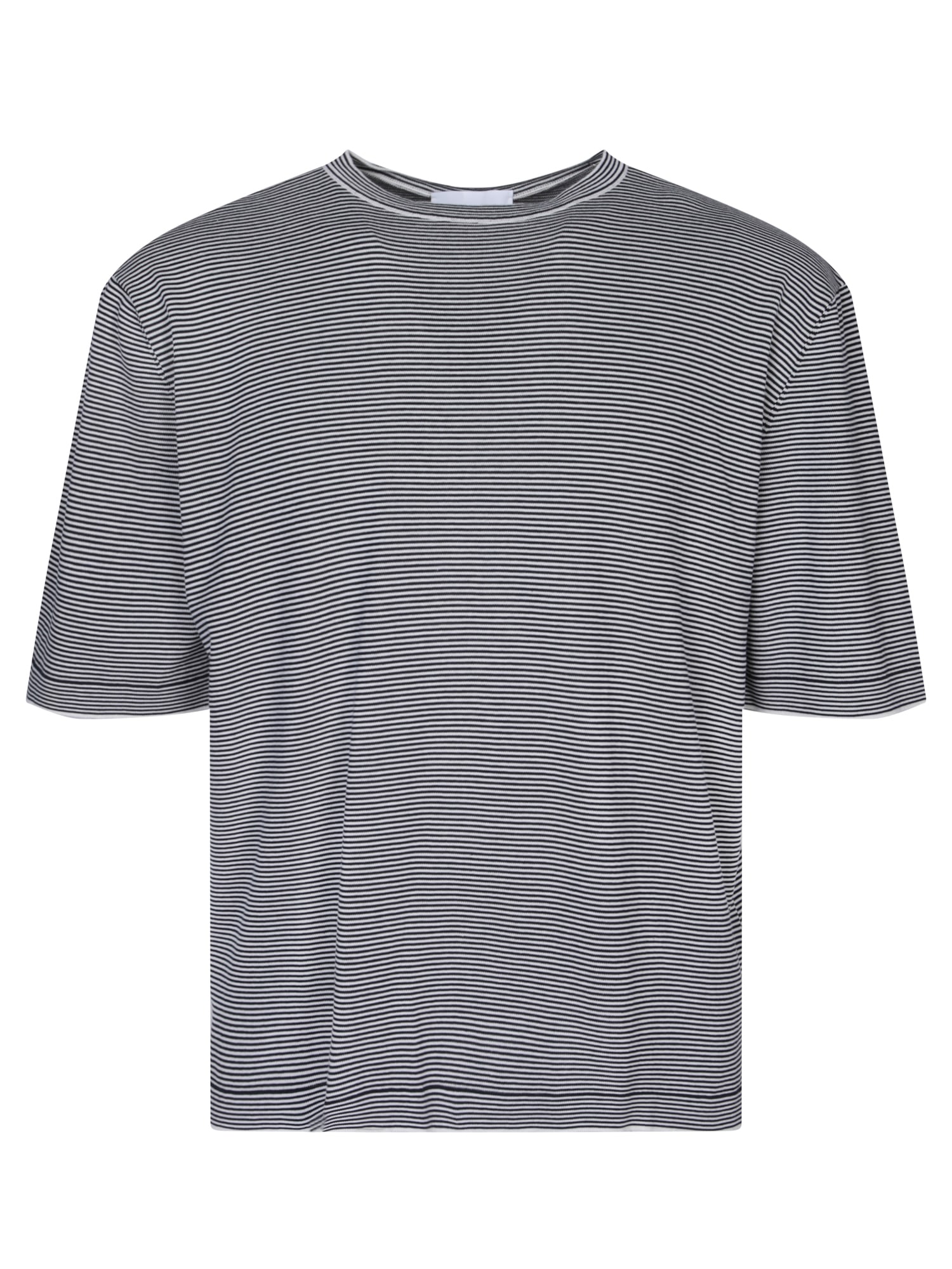 Shop Lardini Jersey Striped Blue/white T-shirt