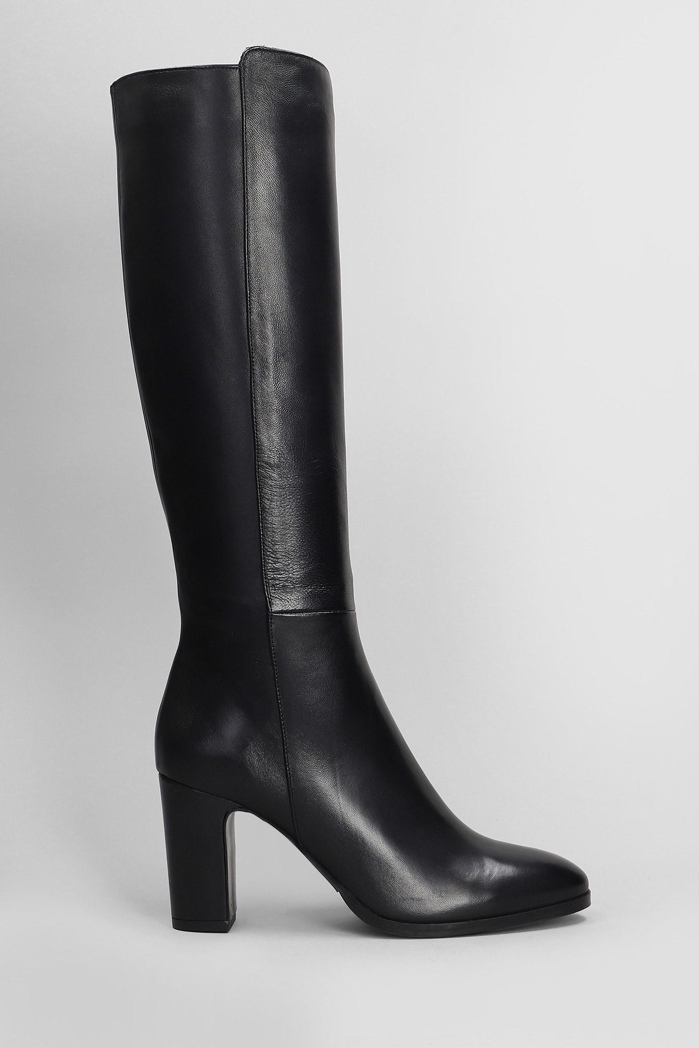 High Heels Boots In Black Leather