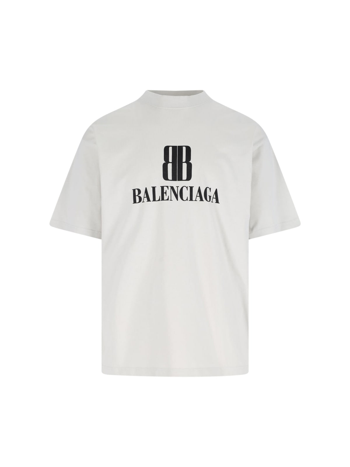 Balenciaga Nano Bb T-shirt Beige In White