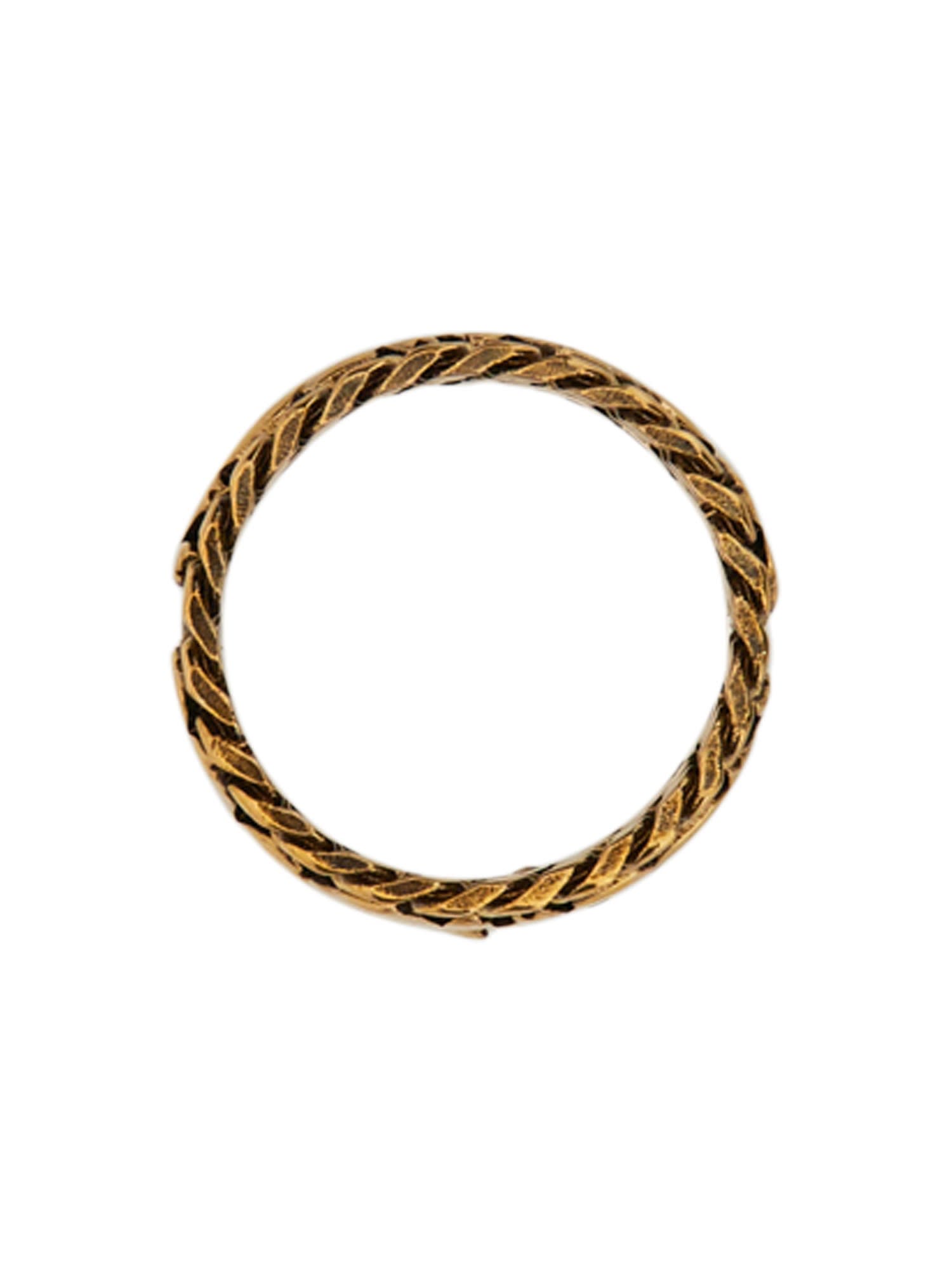Alexander Mcqueen Chain Detail Embellished Band Ring In Gold