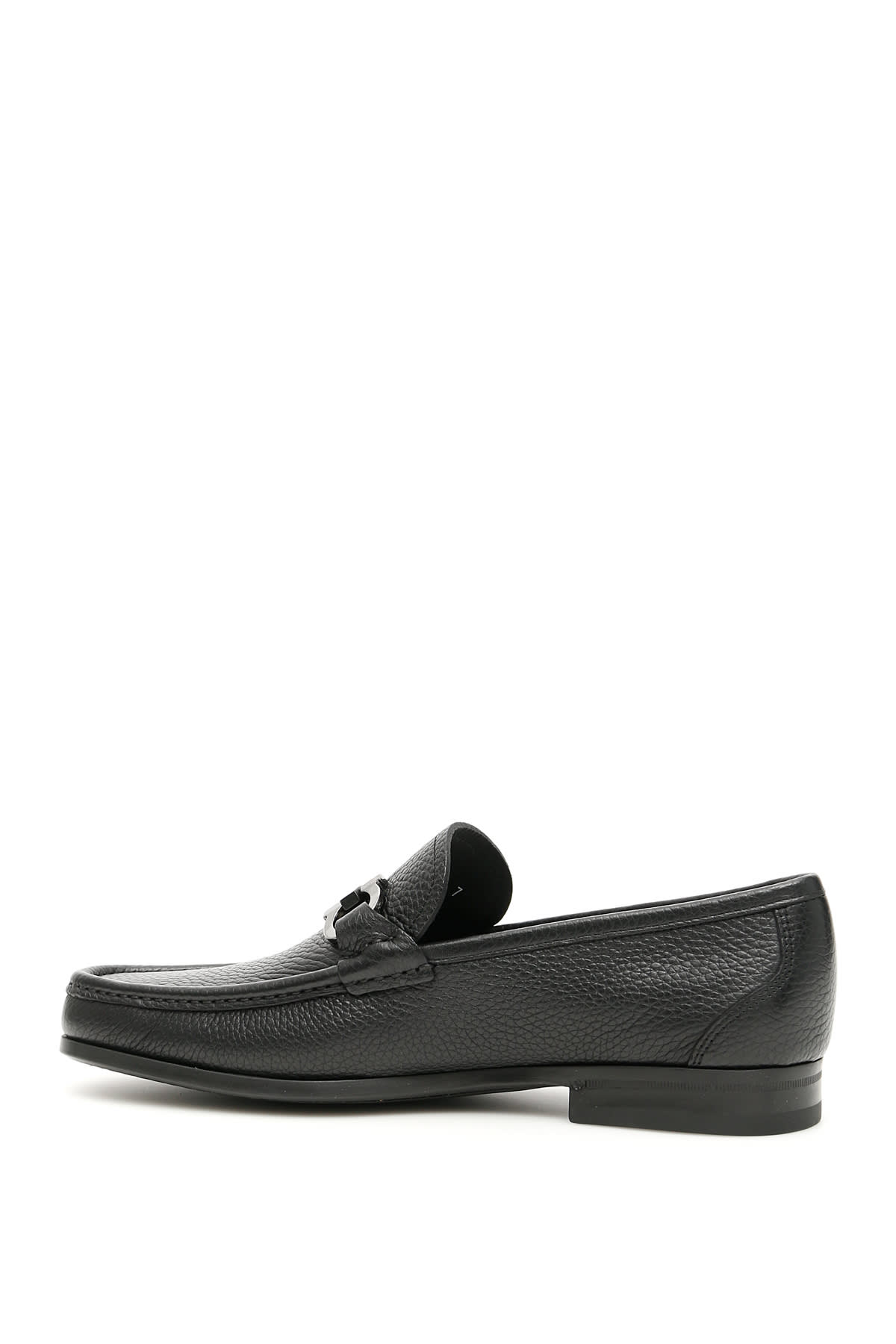 Shop Ferragamo Grandioso Gancini Loafers In Black