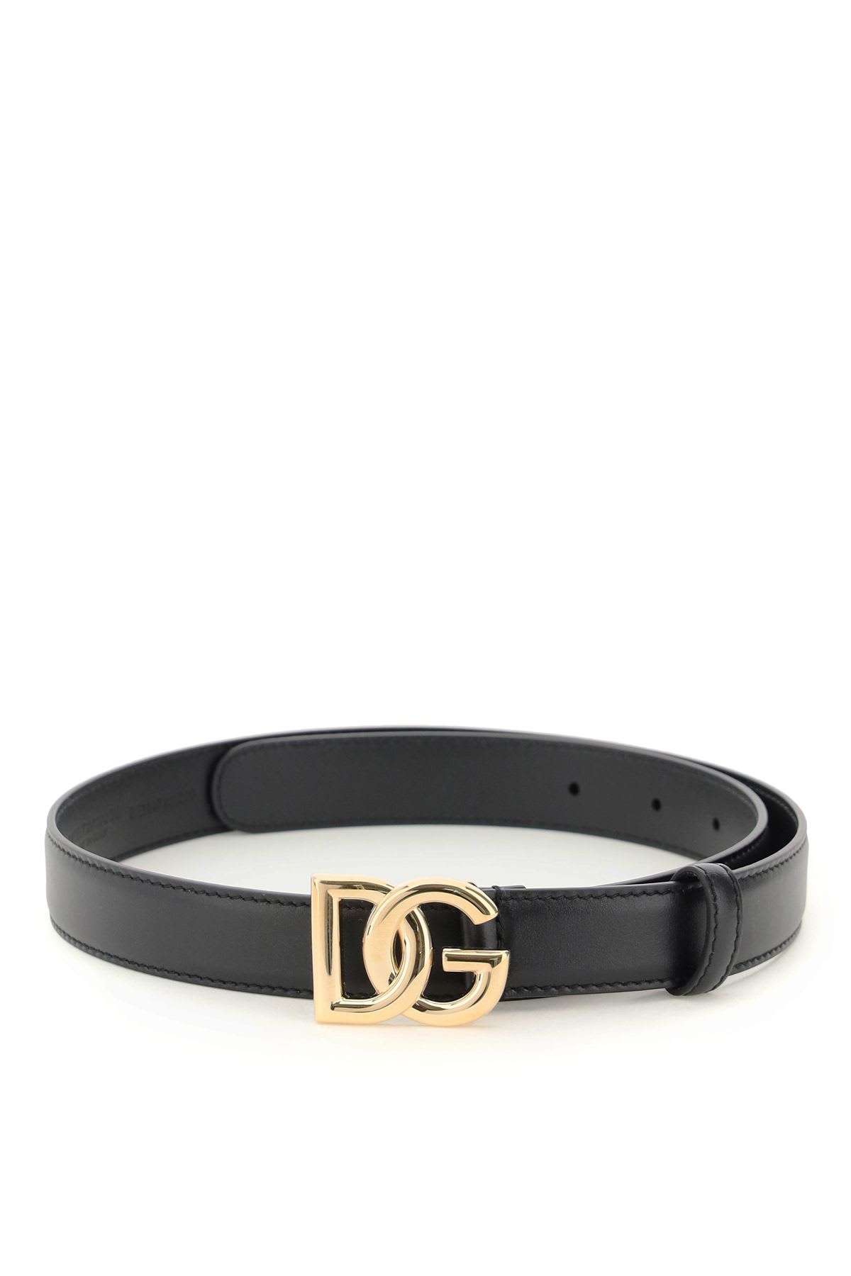 Dolce & Gabbana Smooth Calfskin Logo Belt