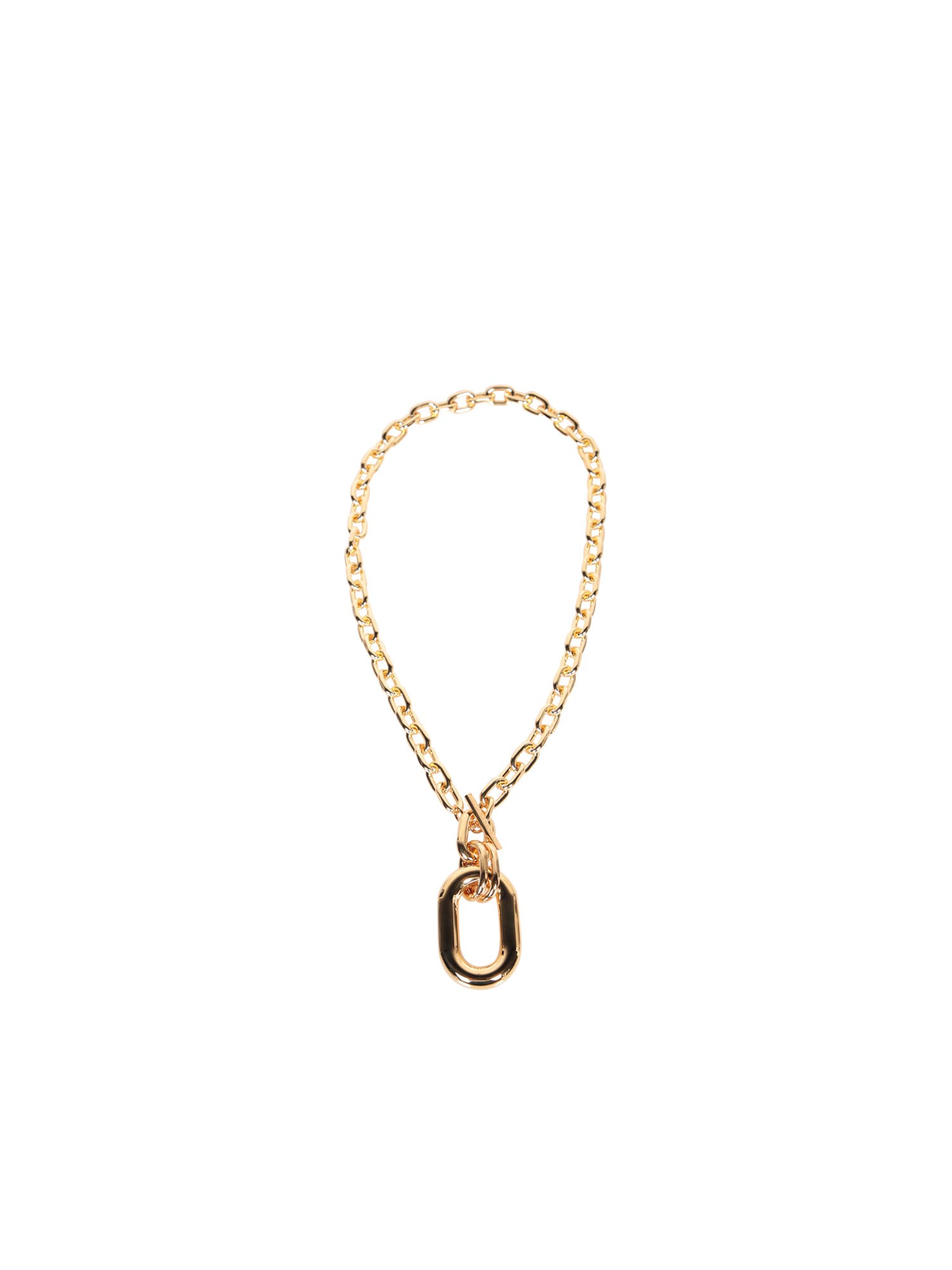 Shop Rabanne Xl Link Pendant Necklace New Gold In Metallic