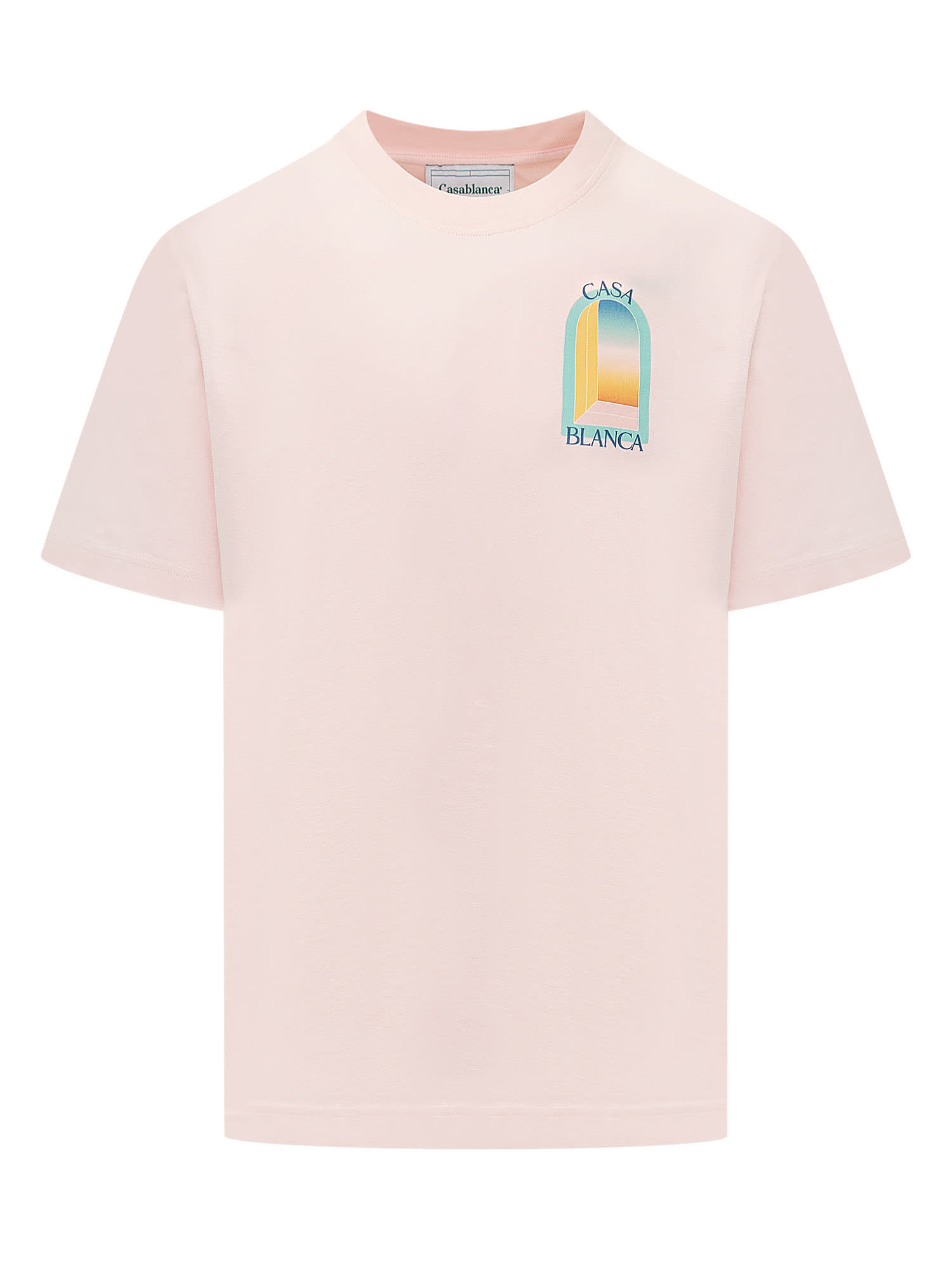 Shop Casablanca Printed T-shirt In Pale Pink L Arc Colore