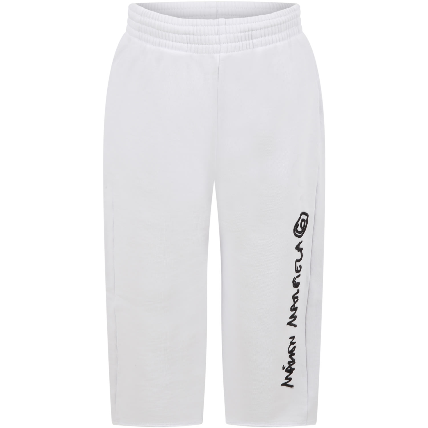 MM6 Maison Margiela White Sweatpant For Girl With Logo