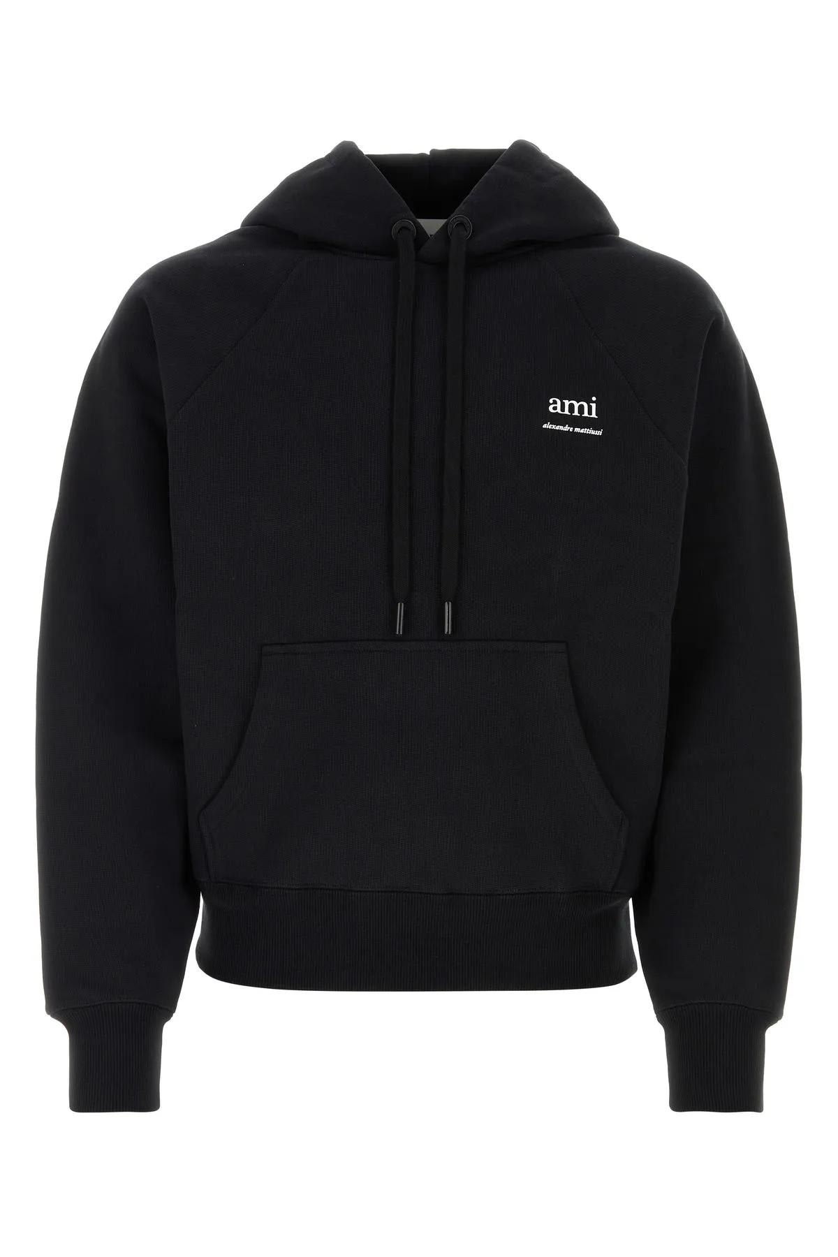 Ami Alexandre Mattiussi Black Stretch Cotton Sweatshirt