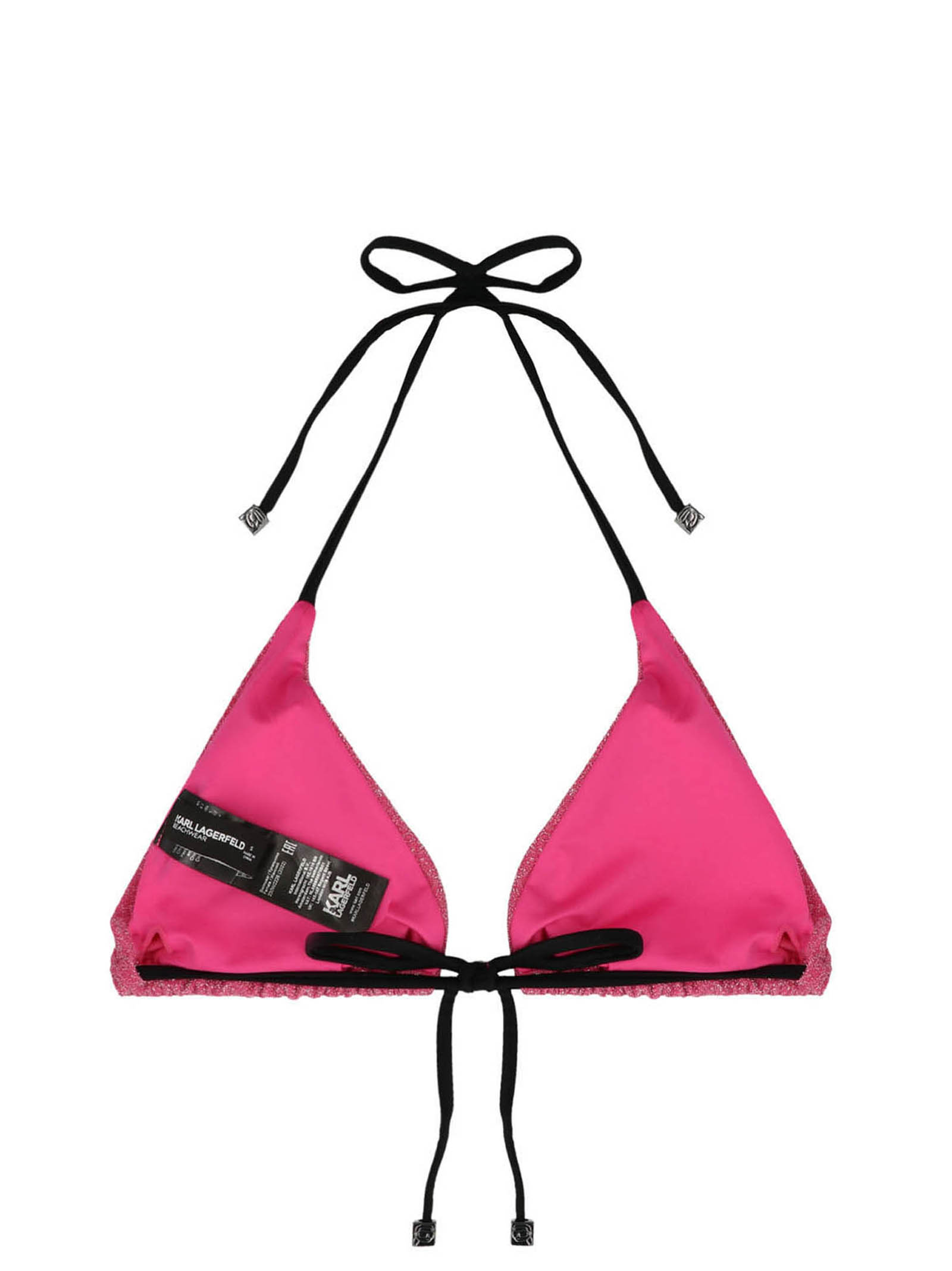 Shop Karl Lagerfeld Ikonik 2.0 Bikini Top In Pink
