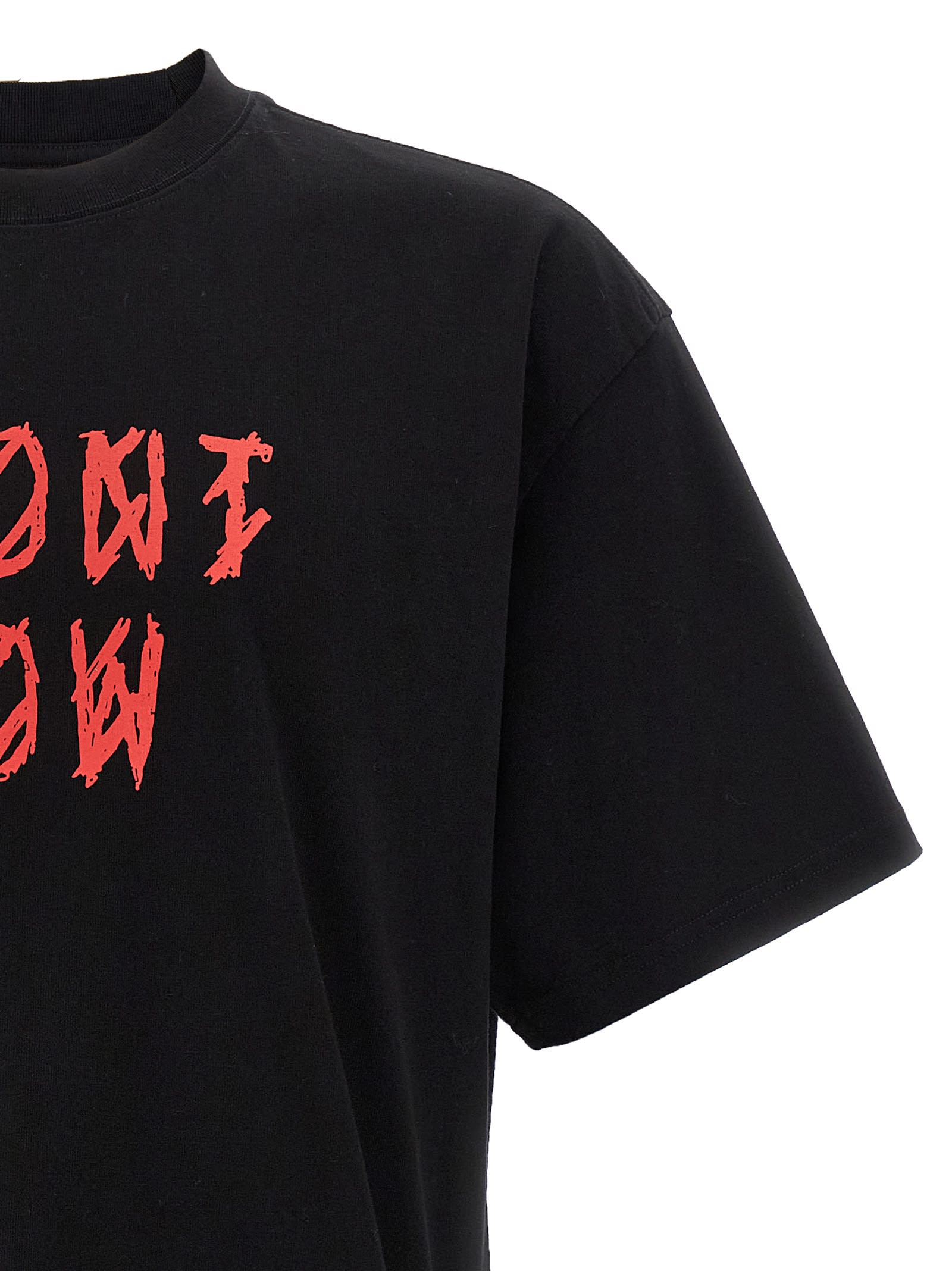 44 Label Group Cotton T-shirt With Logo Print In Black