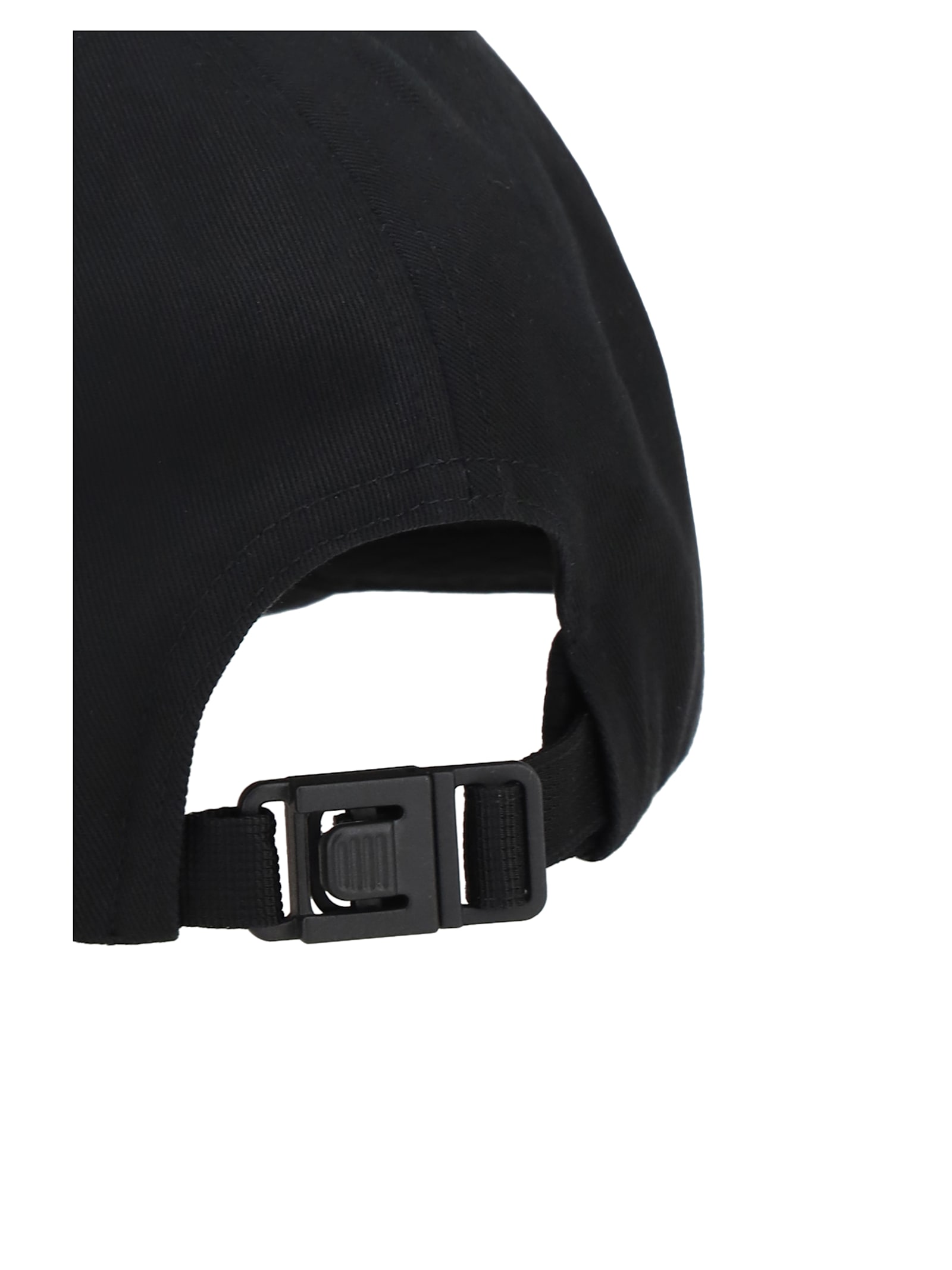 Moncler Relaxed Hat With Curved Brim And Button In Black
