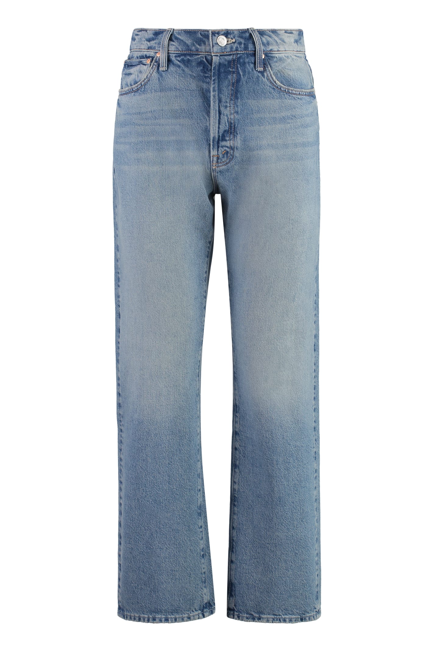 Shop Mother The Ditcher Hover Cropped Jeans In Denim