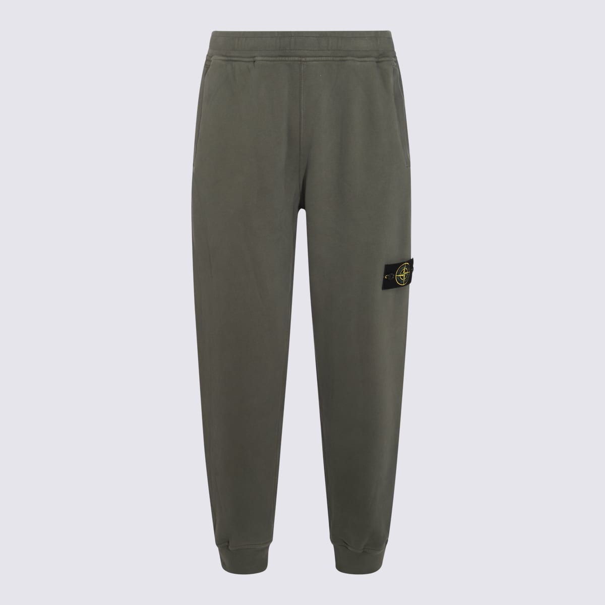 Shop Stone Island Grey Cotton Pants In Musk