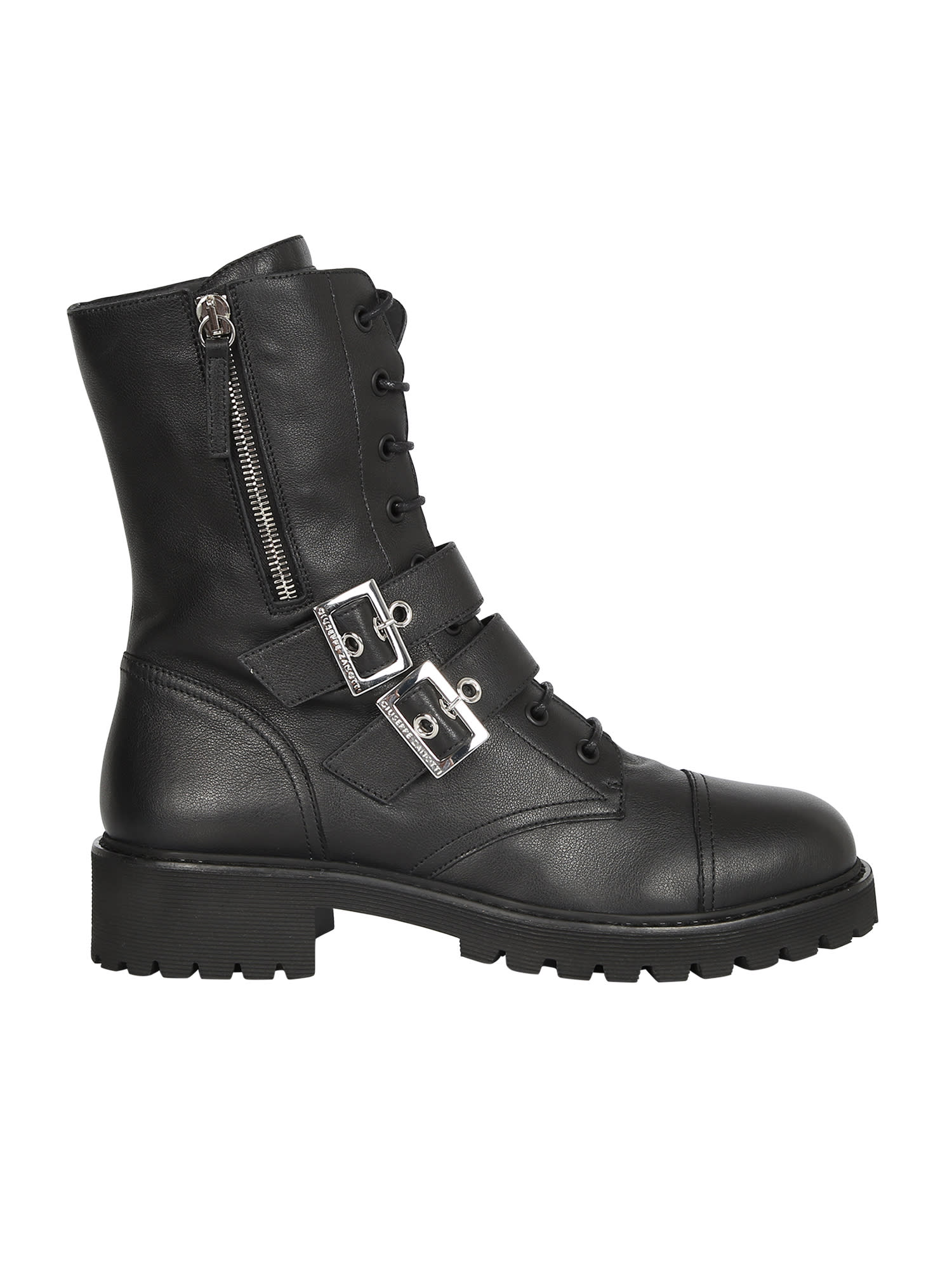 Shop Giuseppe Zanotti Buckle Inserts Boots In Black