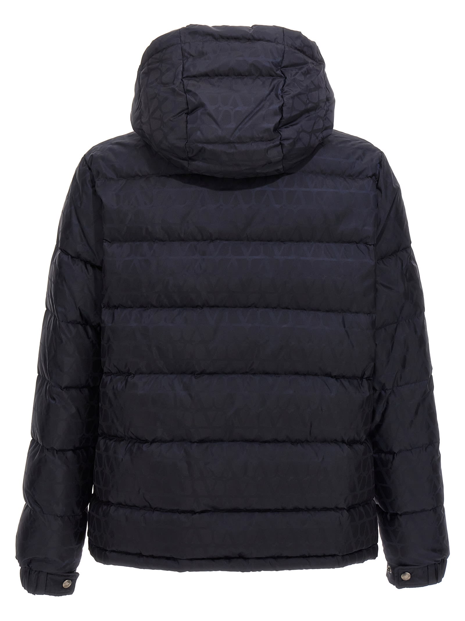 Shop Valentino Toile Iconographe Down Jacket In Blue