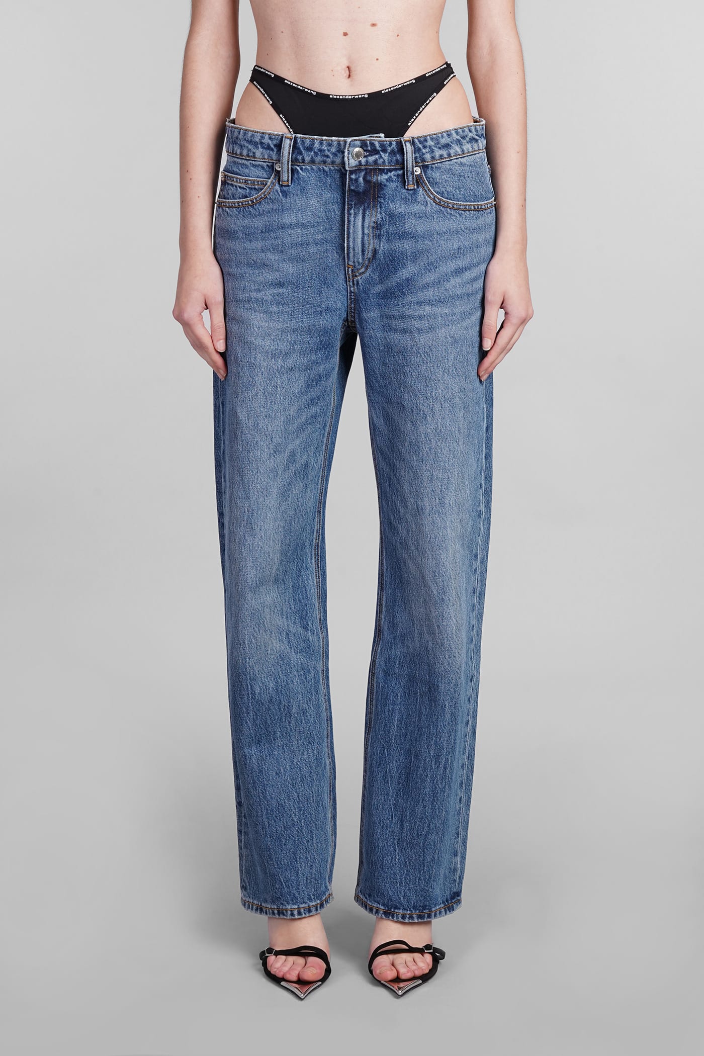 Shop Alexander Wang Jeans In Blue Cotton