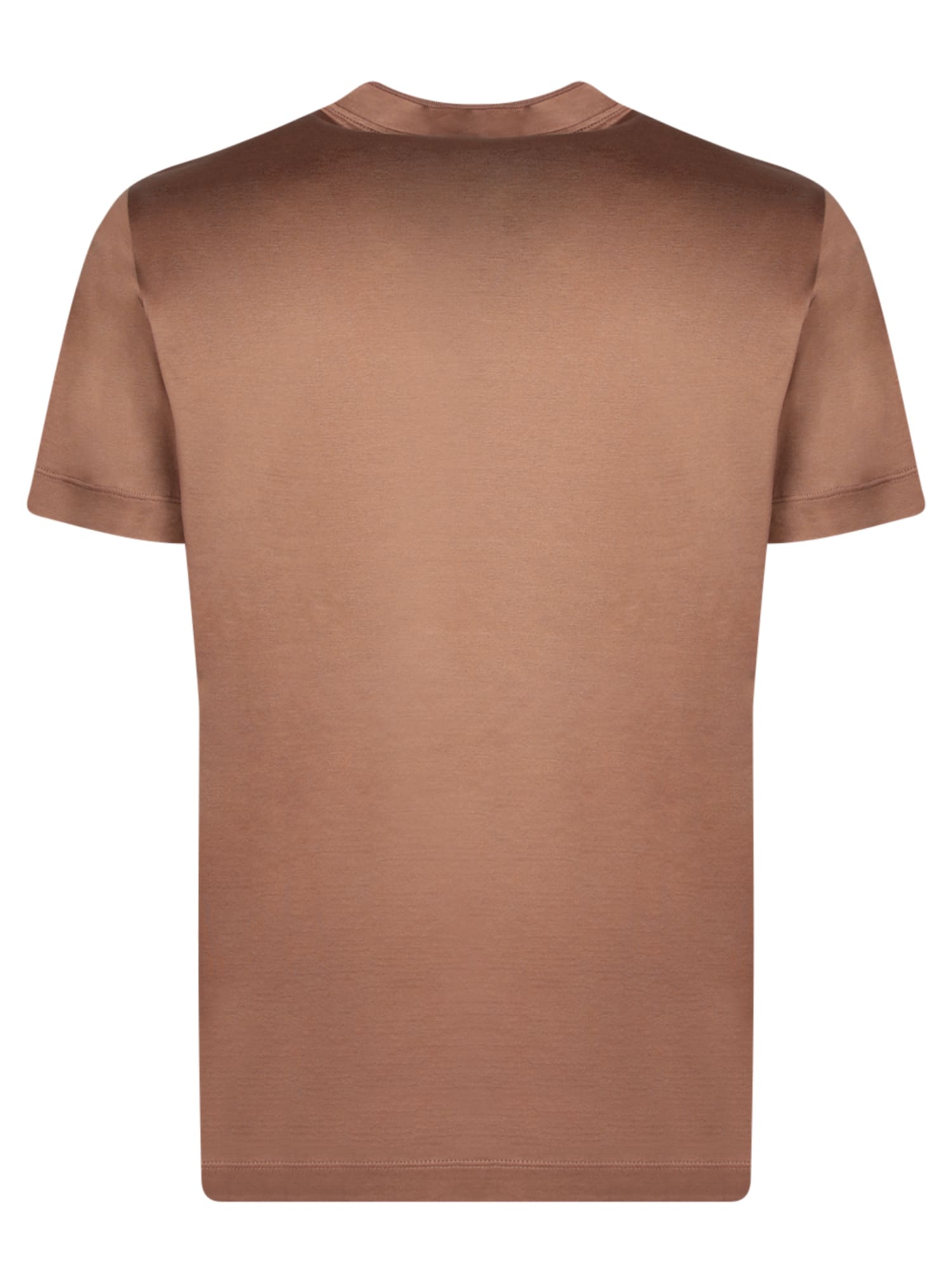 Shop Canali Edges Brown T-shirt