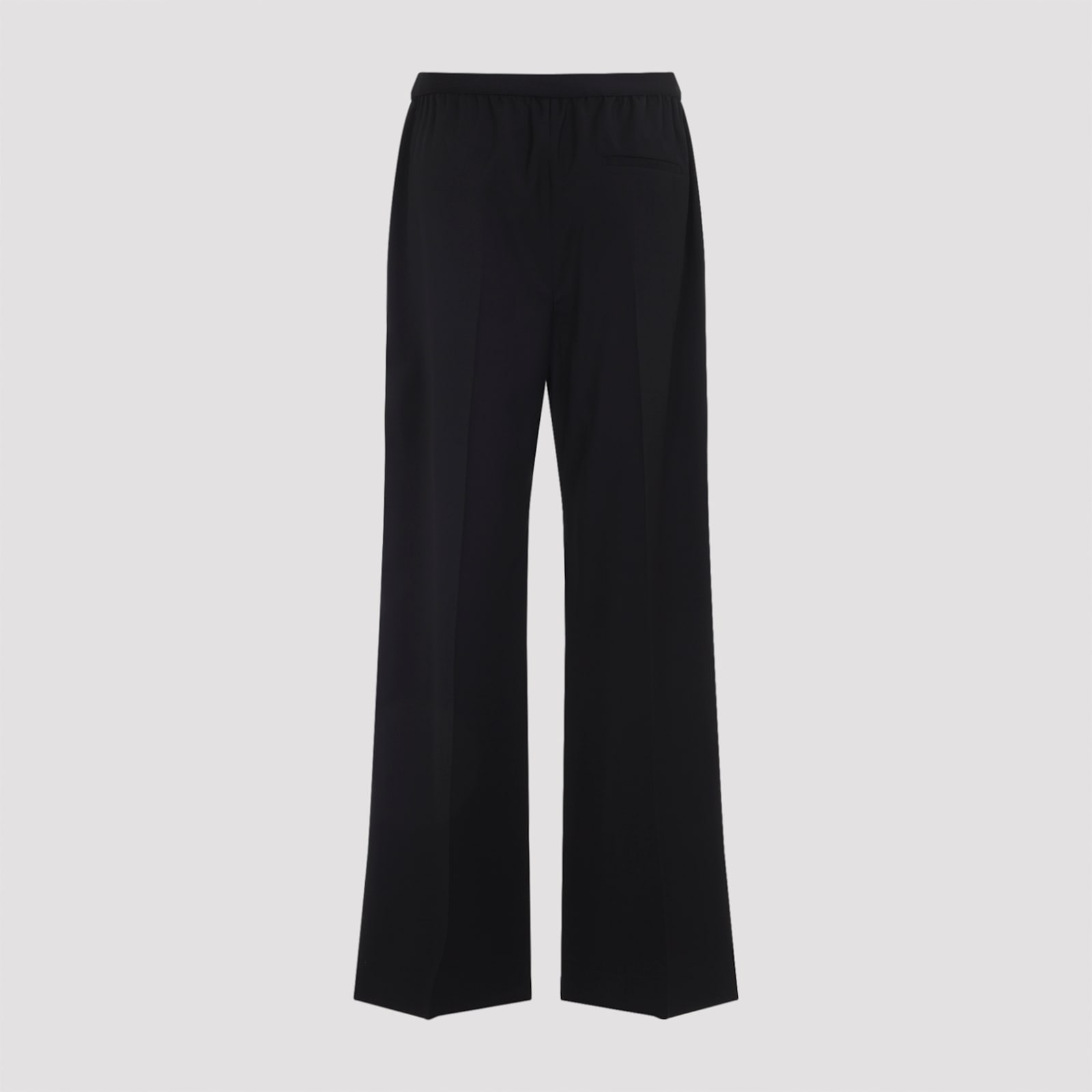 Loewe Wool Trousers With Wide Leg And Elastic Waistband In Black