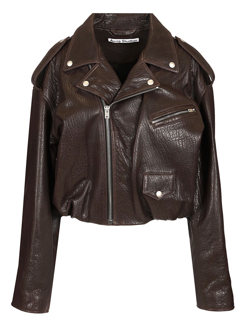 Acne Studios Leather Jacket In Brown