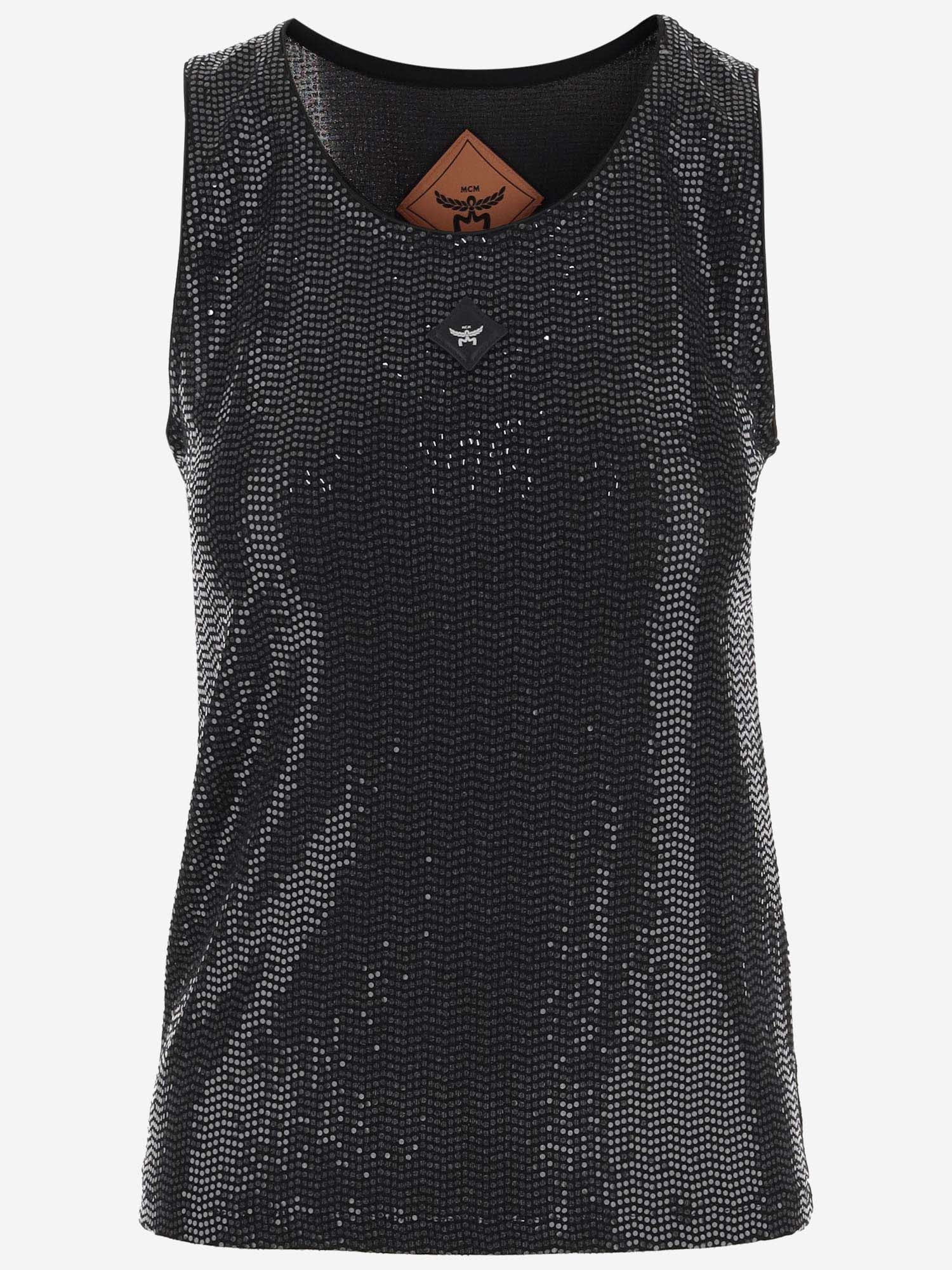 MCM STRETCH JERSEY TOP WITH SEQUINS 