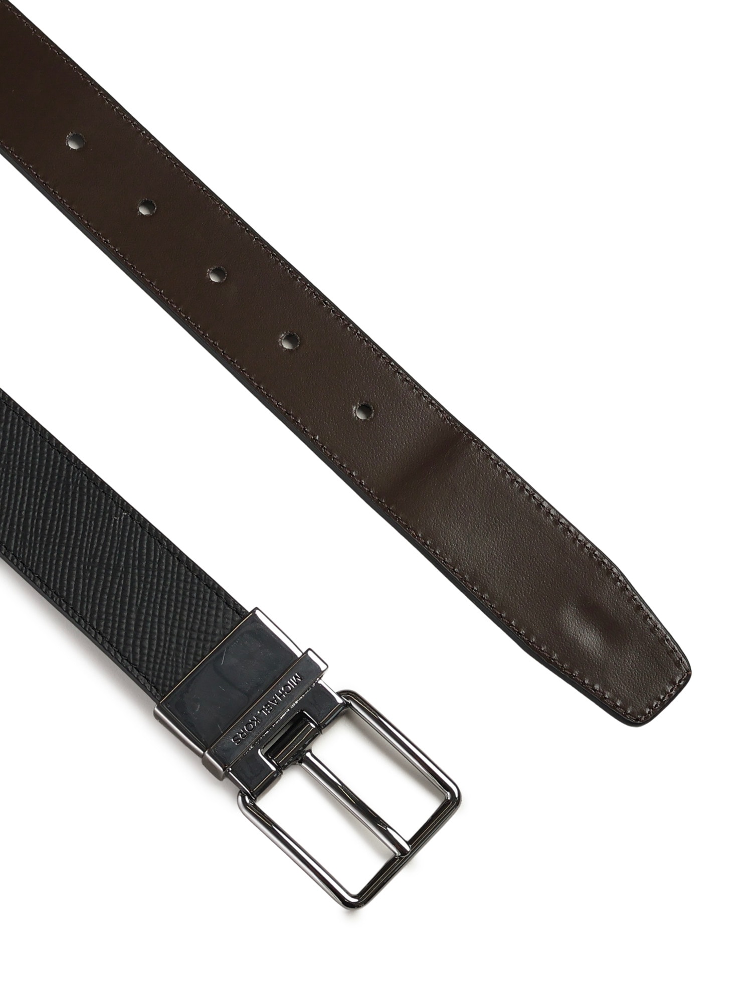Michael Michael Kors Leather Belt In Black