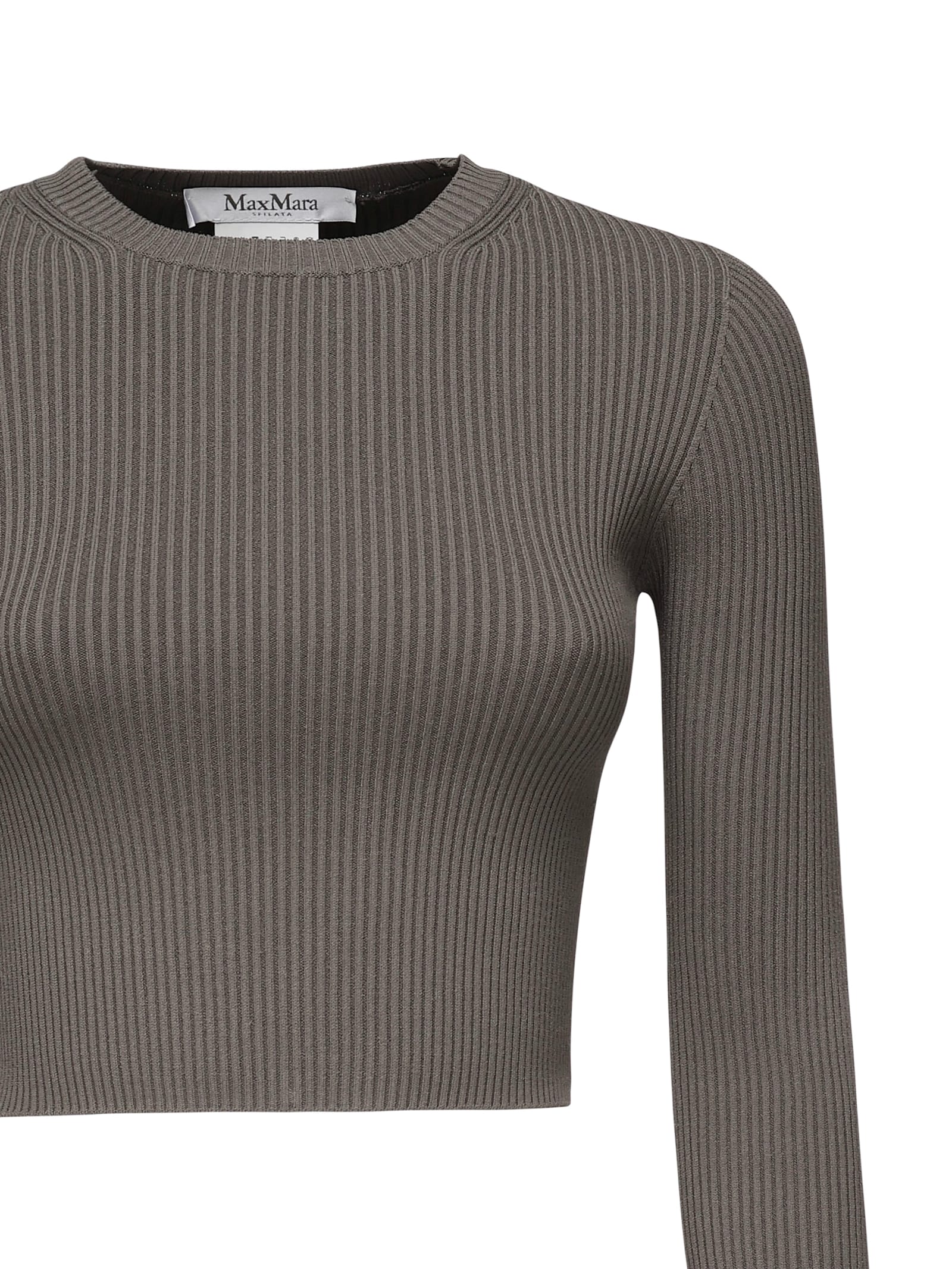 Max Mara Arcella Stretch Viscose Crepe Rib Top