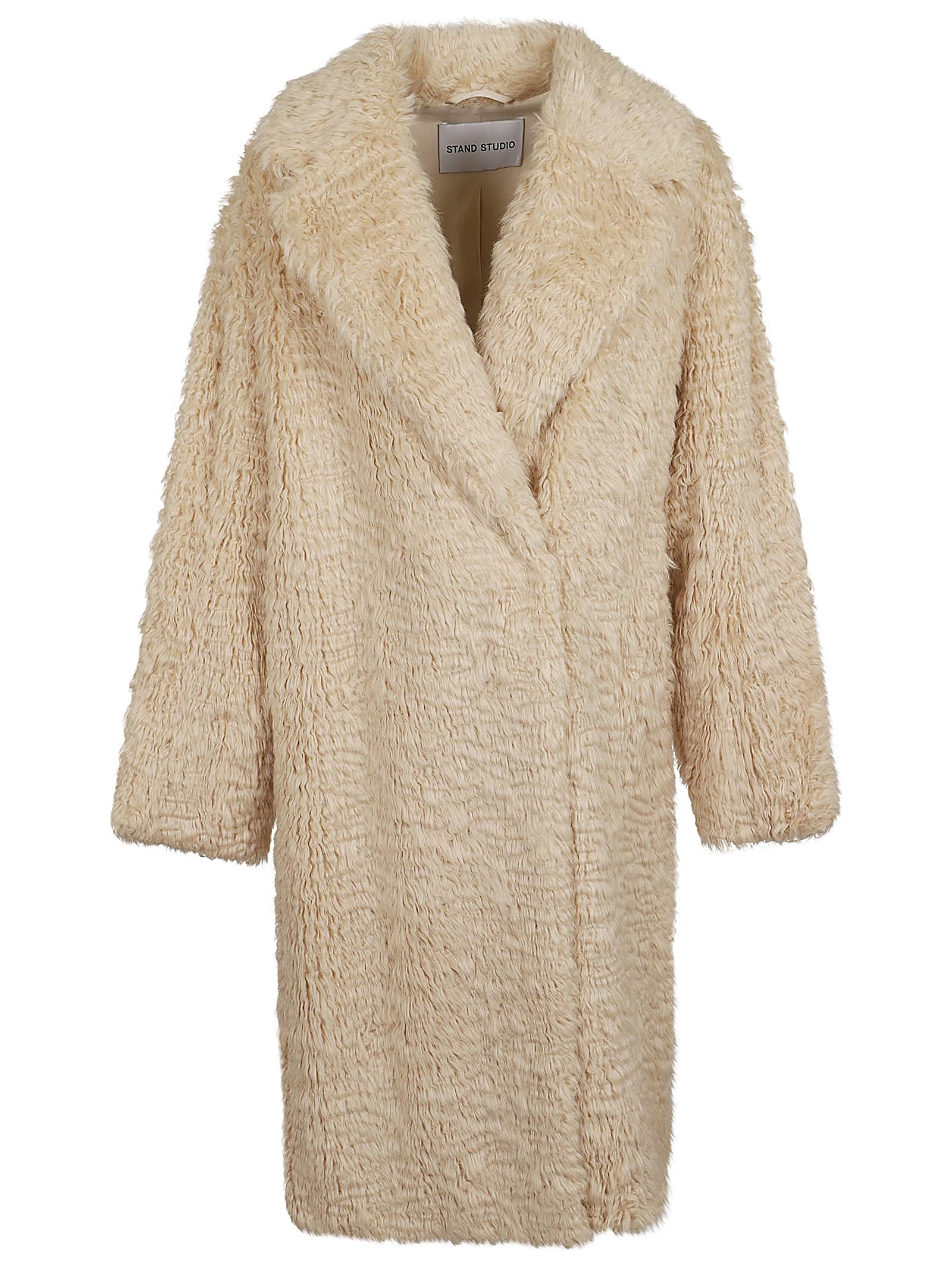 Shop Stand Studio Nicole Coat Faux Fur Rich Alpaca In Cream