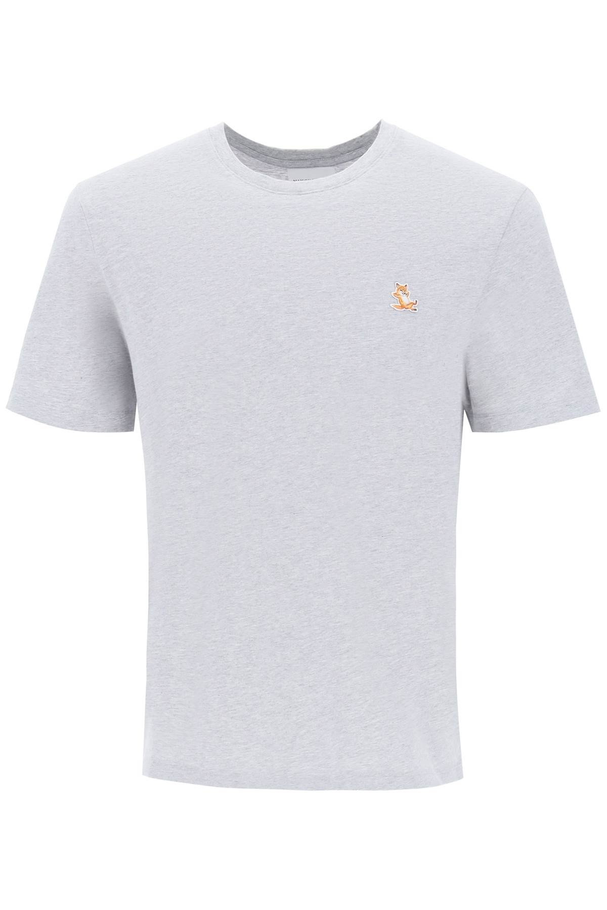 Shop Maison Kitsuné Chillax Fox T-shirt In Light Grey Melange (grey)