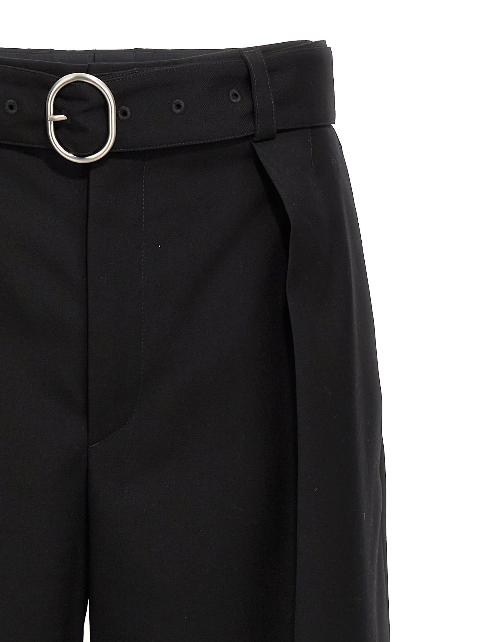 Shop Jil Sander Gabardine Trousers In Black