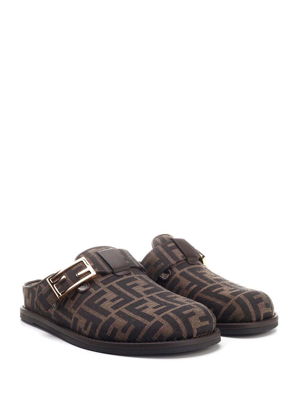 Shop Fendi Feel Mules In Brown