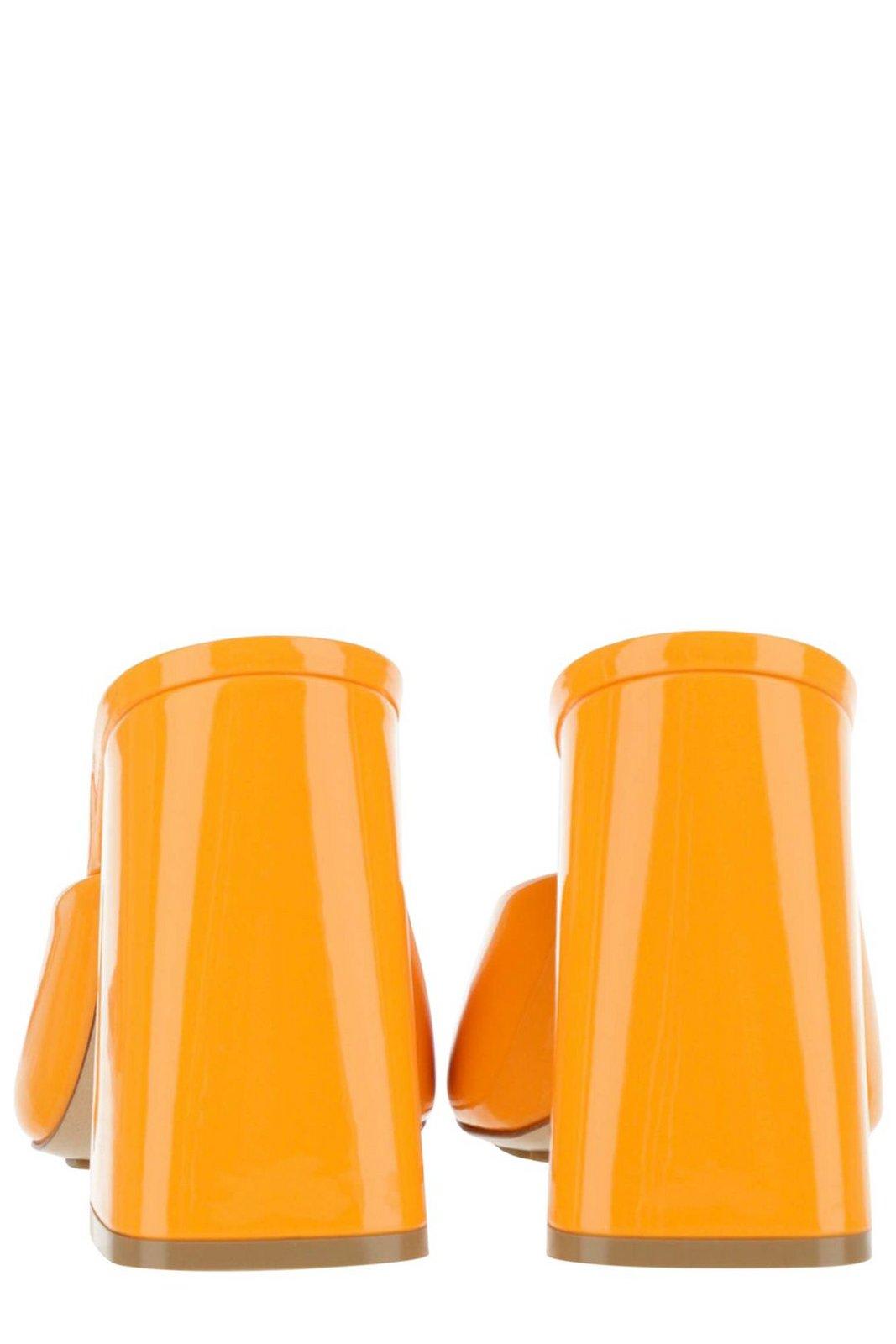 Shop Bottega Veneta Tower Square-toe Slip-on Pumps In Orange