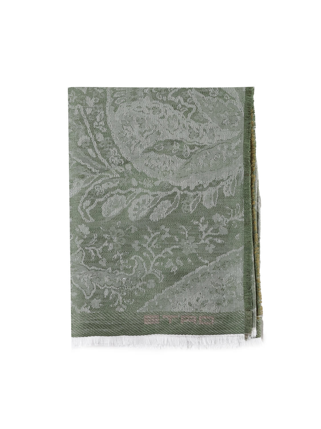 Shop Etro Scarf With Jacquard Paisley Print In Green