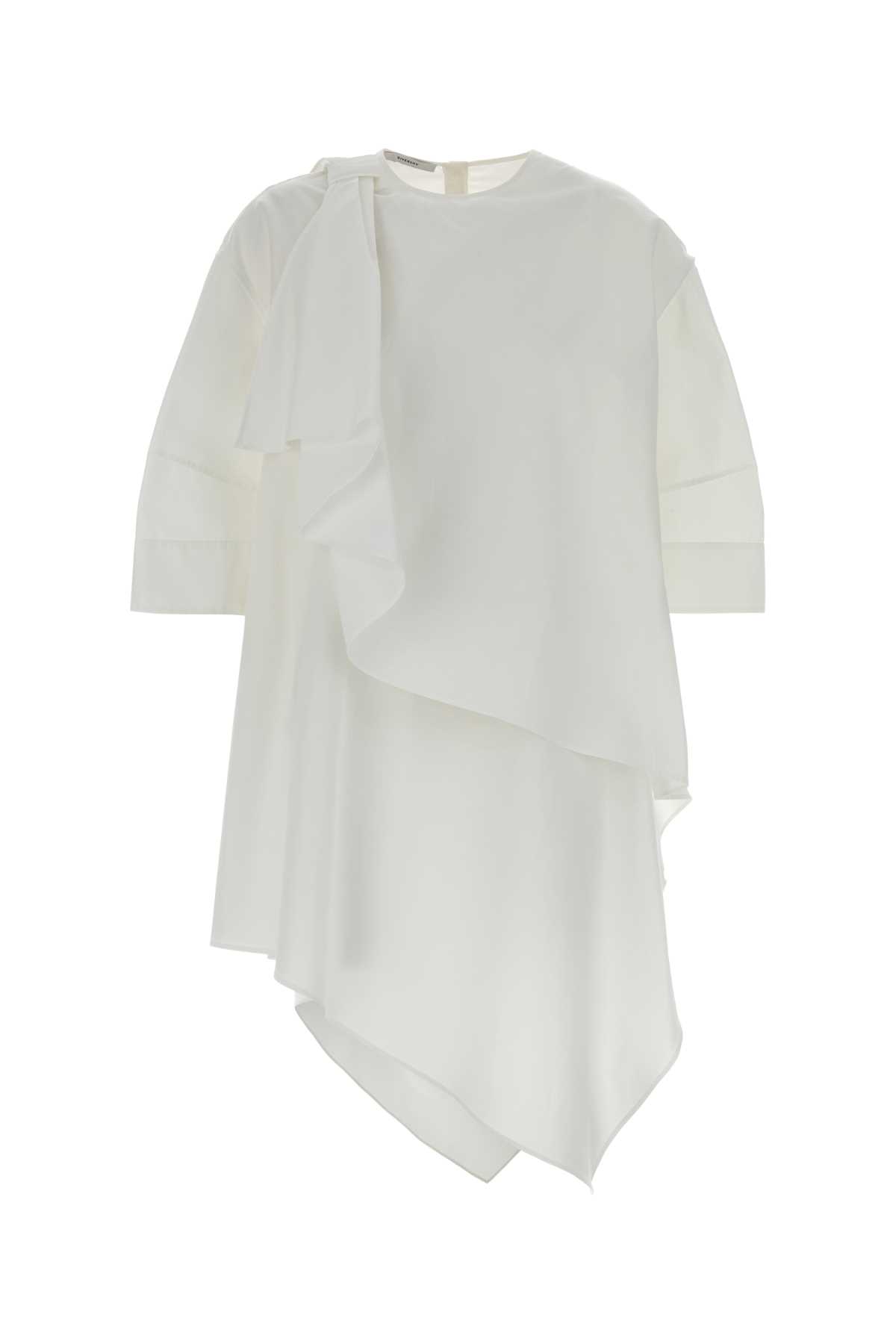 Givenchy White Poplin Mini Dress In White