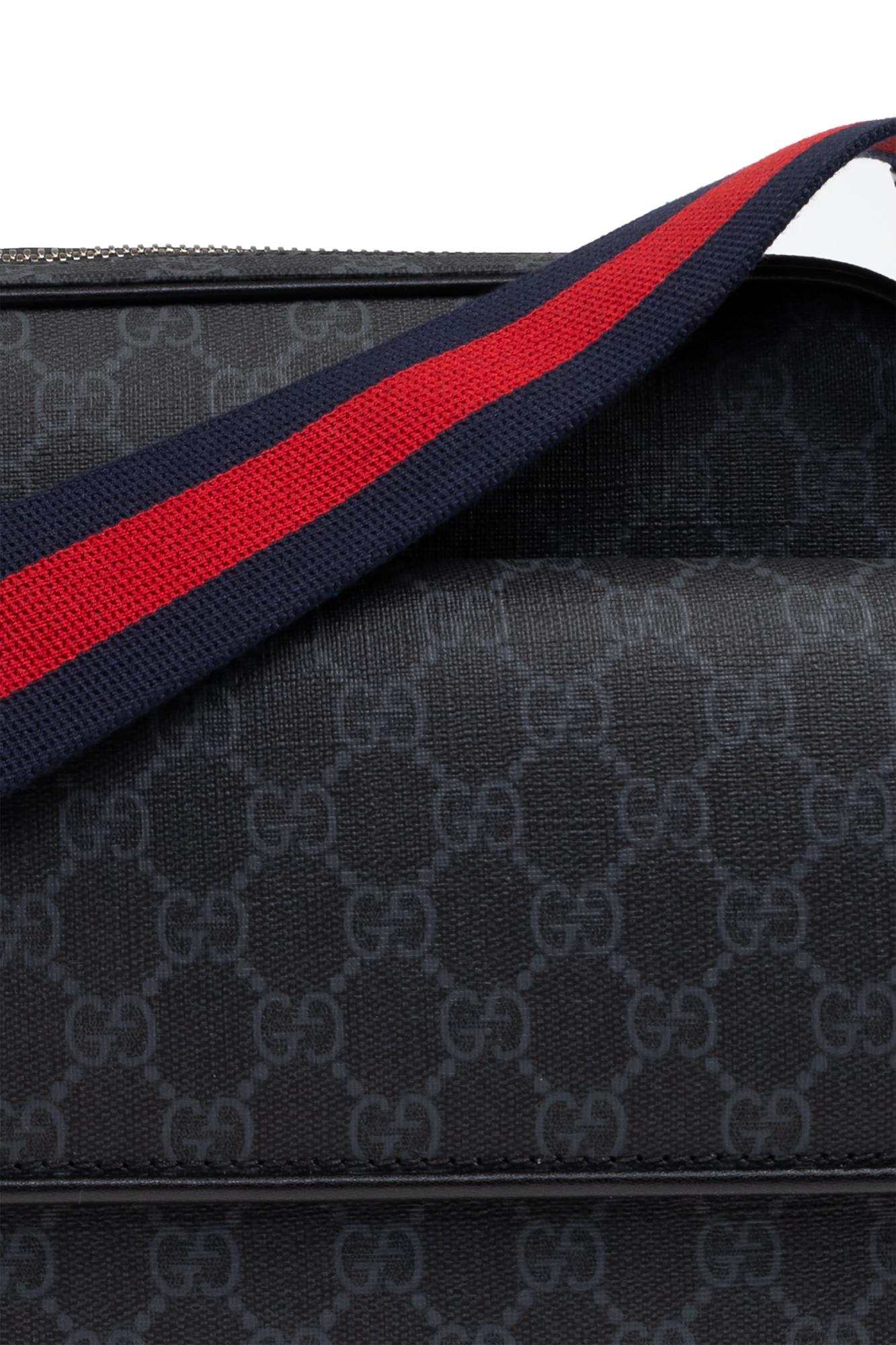 Gucci Black Gg Supreme Fabric Shoulder Bag Men